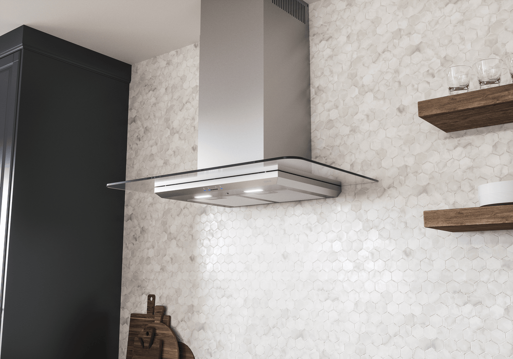 ZEPHYR Verona, Wall, 90cm, SS+Glass, LED, ACT in Stainless Steel - ZVOM90BG