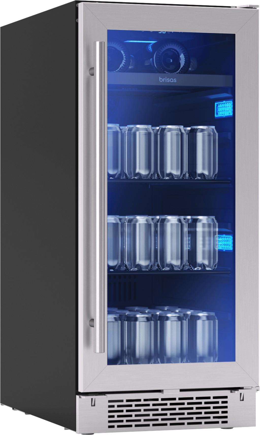 ZEPHYR Brisas Bev Cooler, 15in UC, SS+Gls, Rvs, 1Z in Stainless Steel - BBV15C01AG