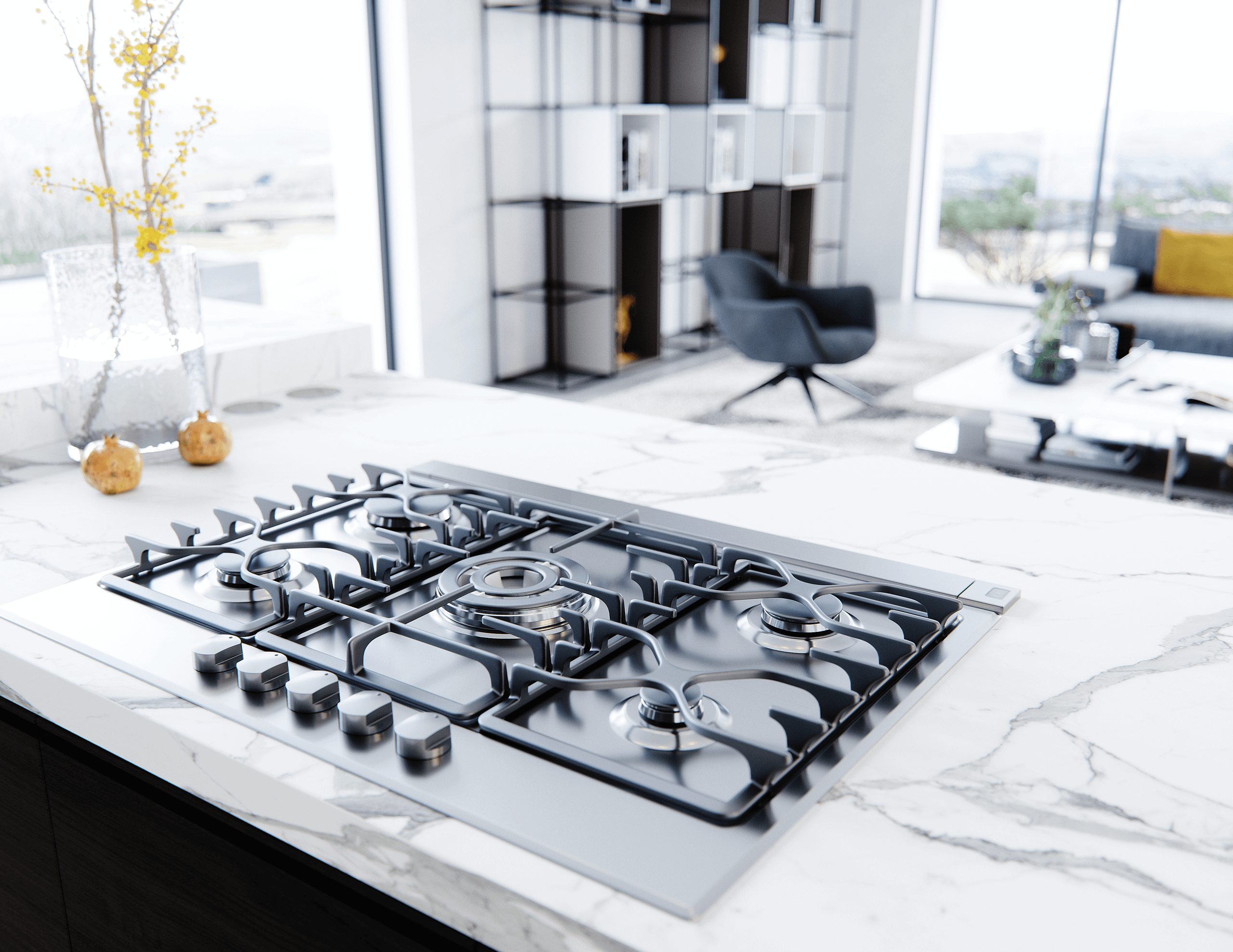 ZEPHYR DLIE36ASX Lift Downdraft, 18" rise, 36" width in Stainless Steel - DLIE36ASX