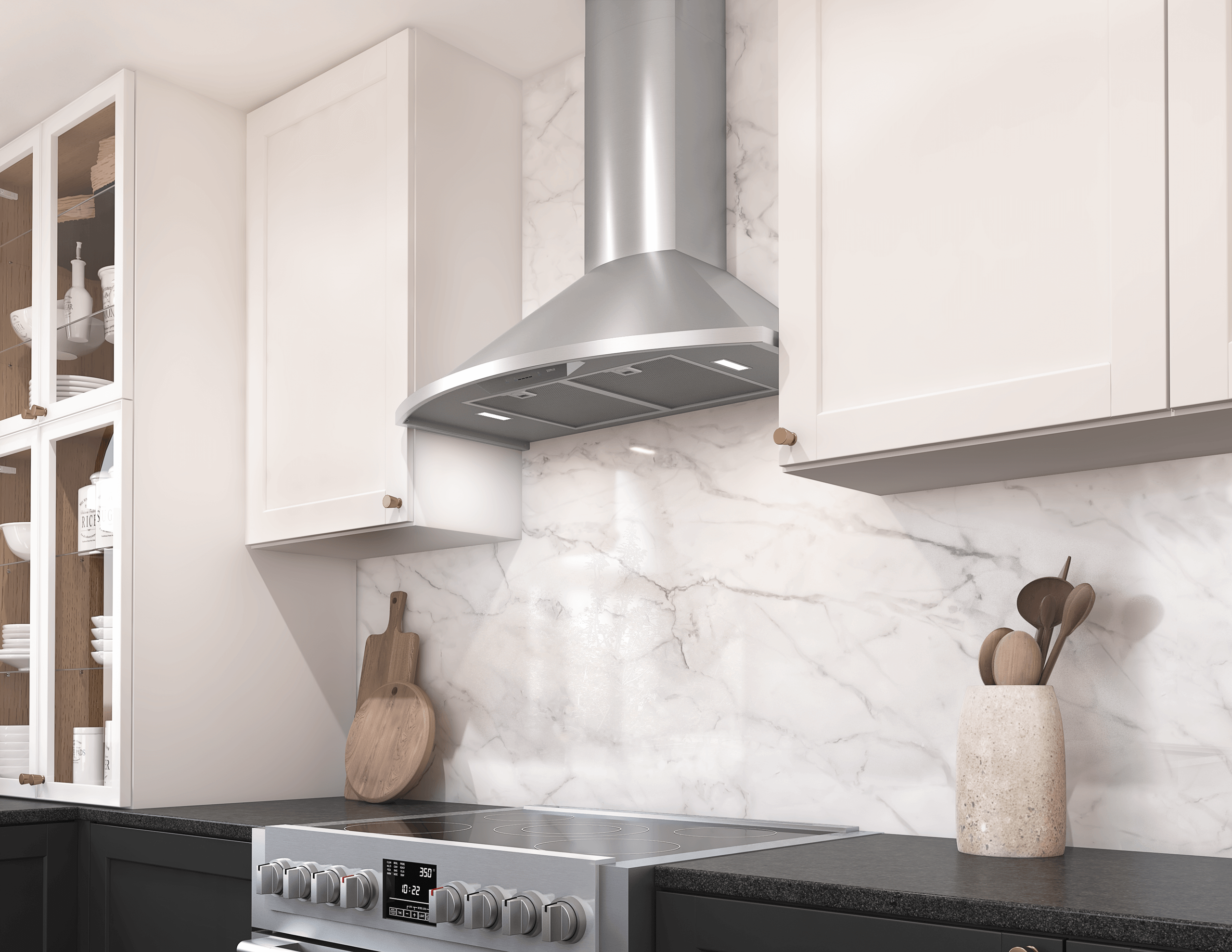 ZEPHYR Savona Wall, 90cm, SS, LED, 600 CFM w/ACT in Stainless Steel - ZSAM90FS
