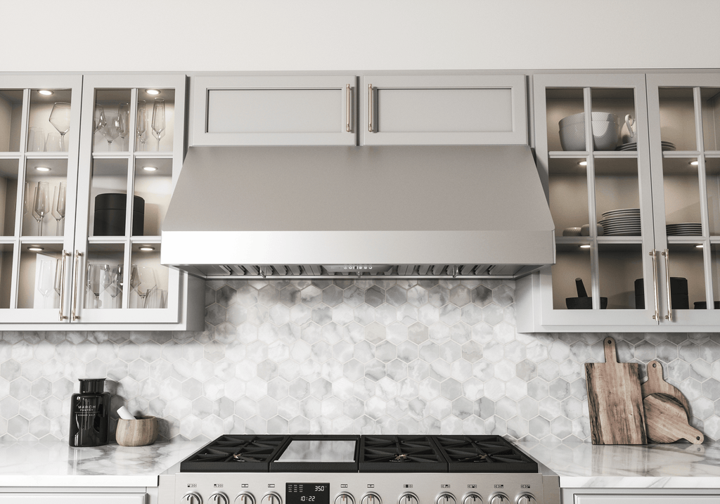 ZEPHYR Tempest II, 18in Wall, 48in, SS, LED, ACT in Stainless Steel - AK7548CS