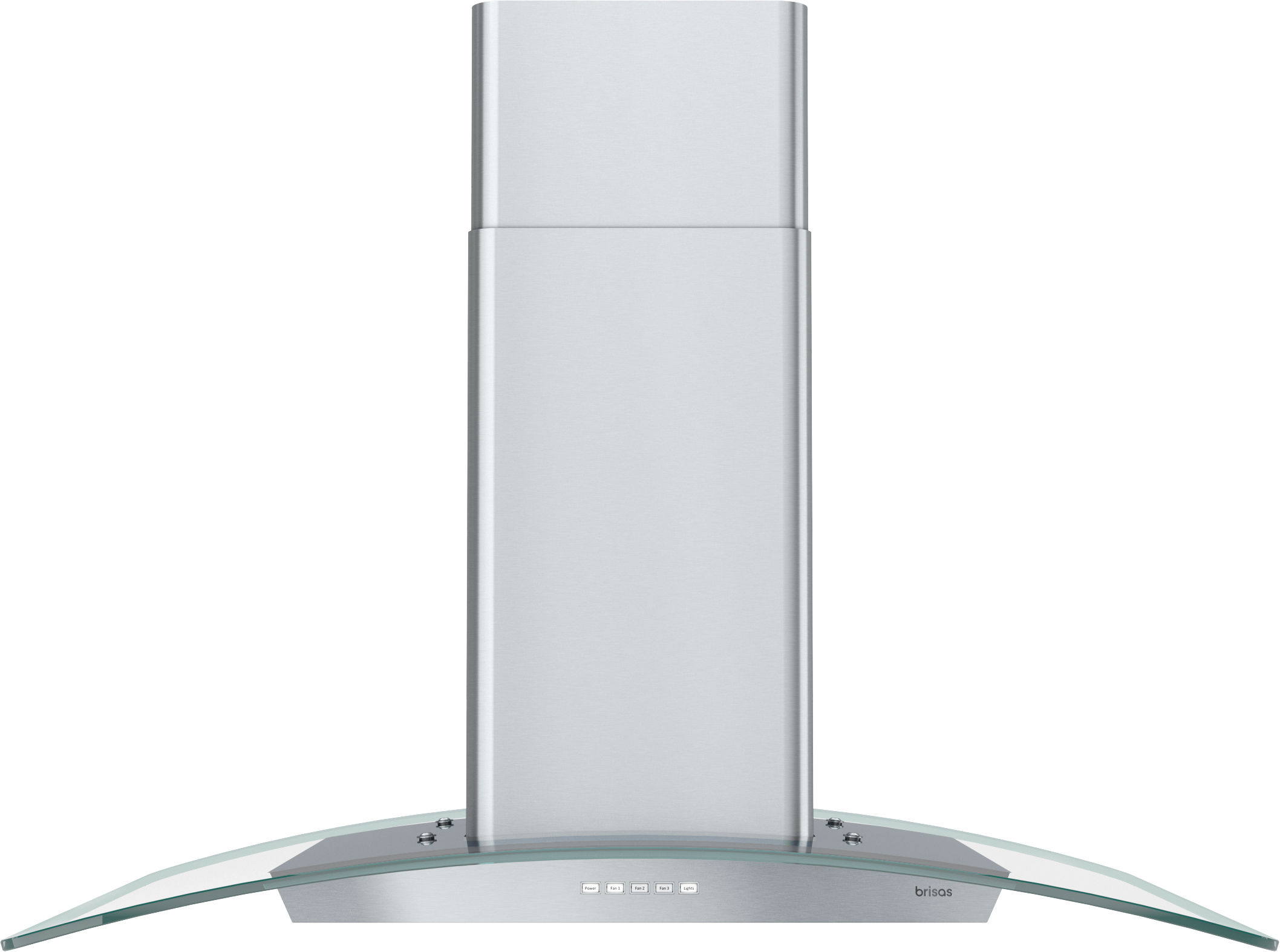 ZEPHYR Brisas Curved Glass Wall, 36" G, ACT, LED in Stainless Steel - BMIE36DG