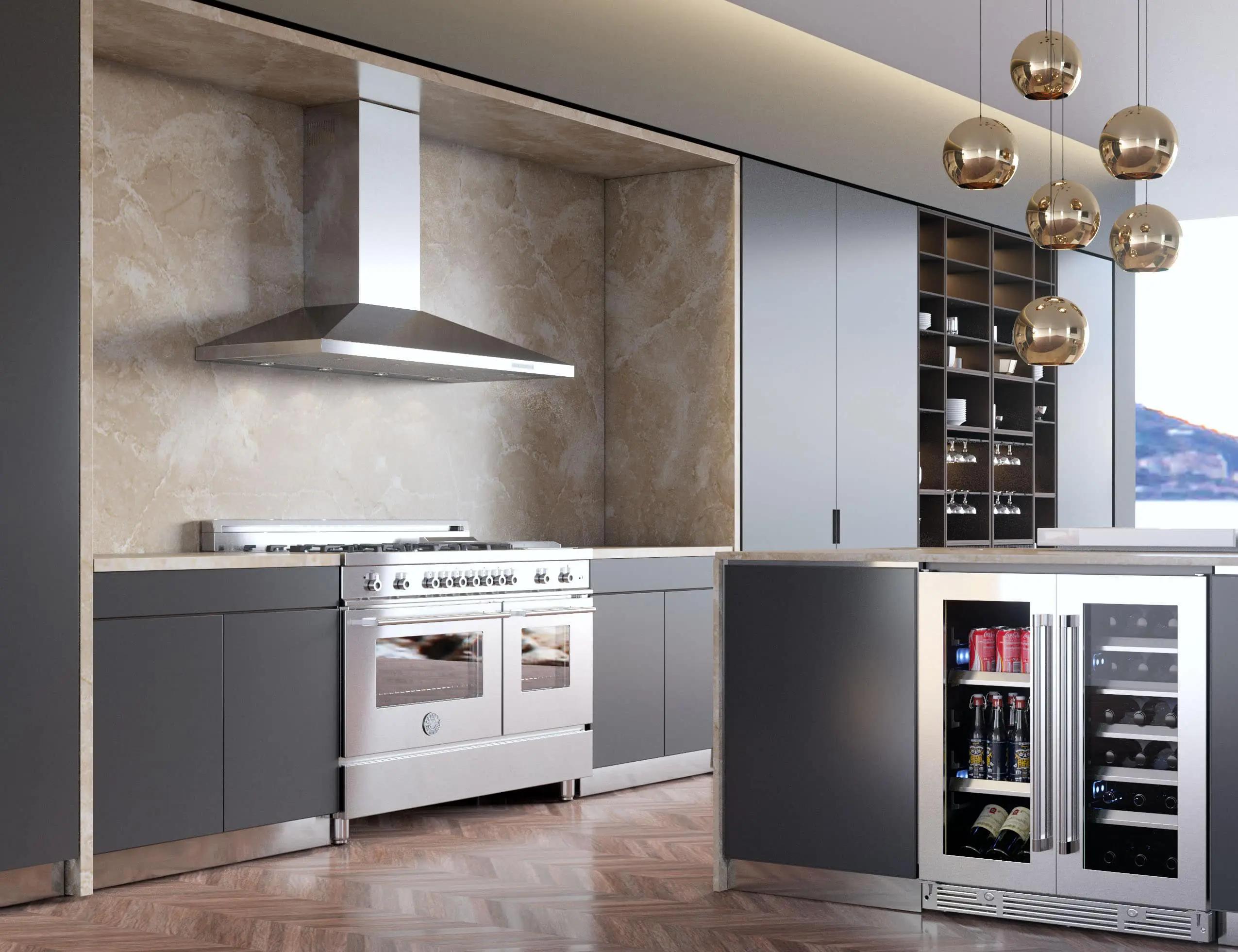 XO APPLIANCE XOV36SC 36" 600/395 CFM Italian Made Wall Chimney Range Hood in Stainless Steel - XOV36SC