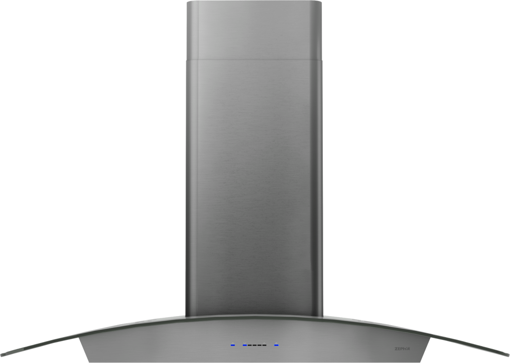 ZEPHYR Ravenna Wall, 90cm, Black SS+Gray Glass, LED Black in Stainless Steel - ZRVM90CBSGG