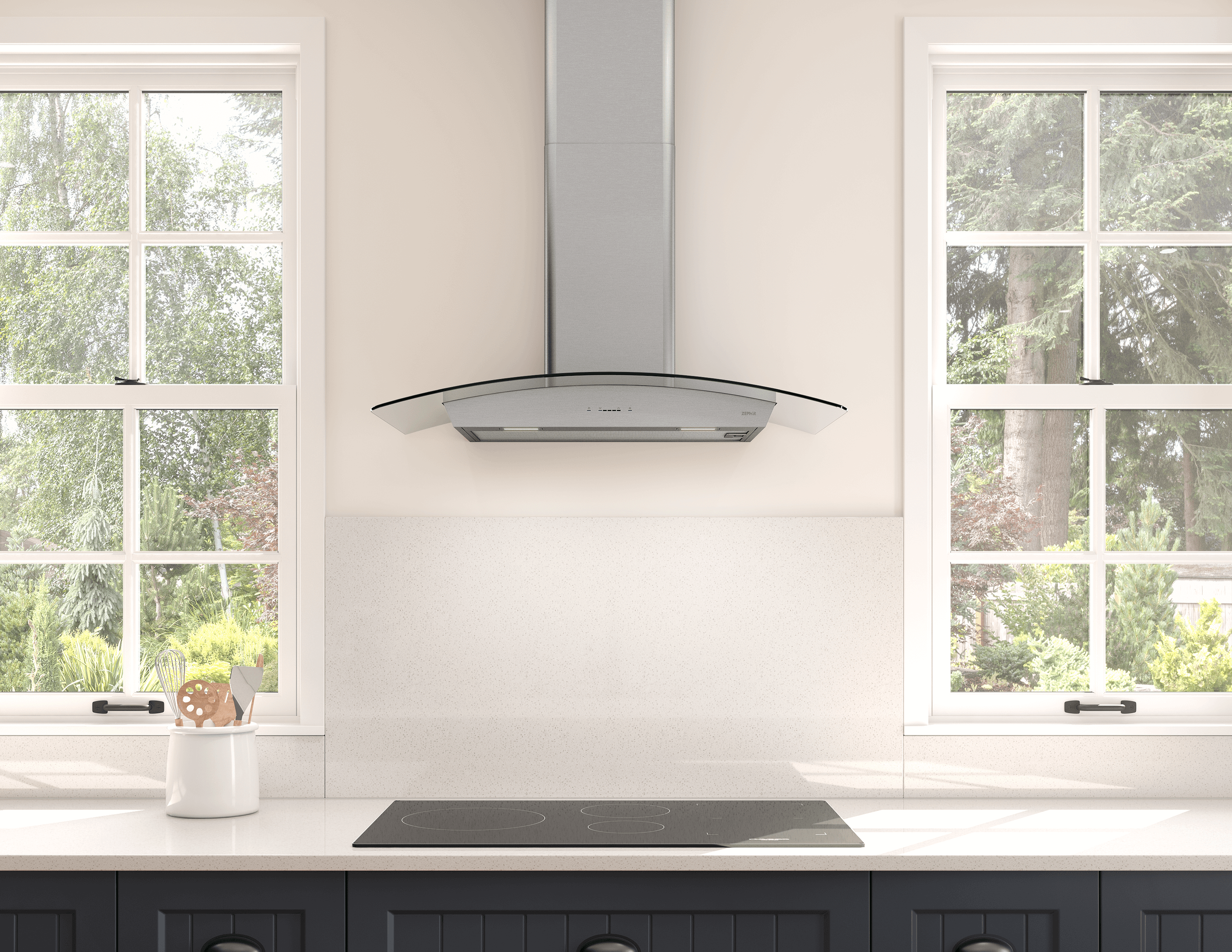 ZEPHYR Ravenna Wall, 90cm, SS+Clear Glass, LED in Stainless Steel - ZRVM90CGC
