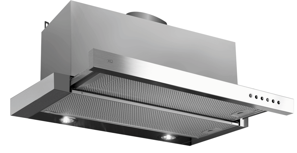 XO APPLIANCE XOC36SC 36" CCC 600/395 CFM Under Cabinet Glide Out Visor Italian Made in Stainless Steel - XOC36SC