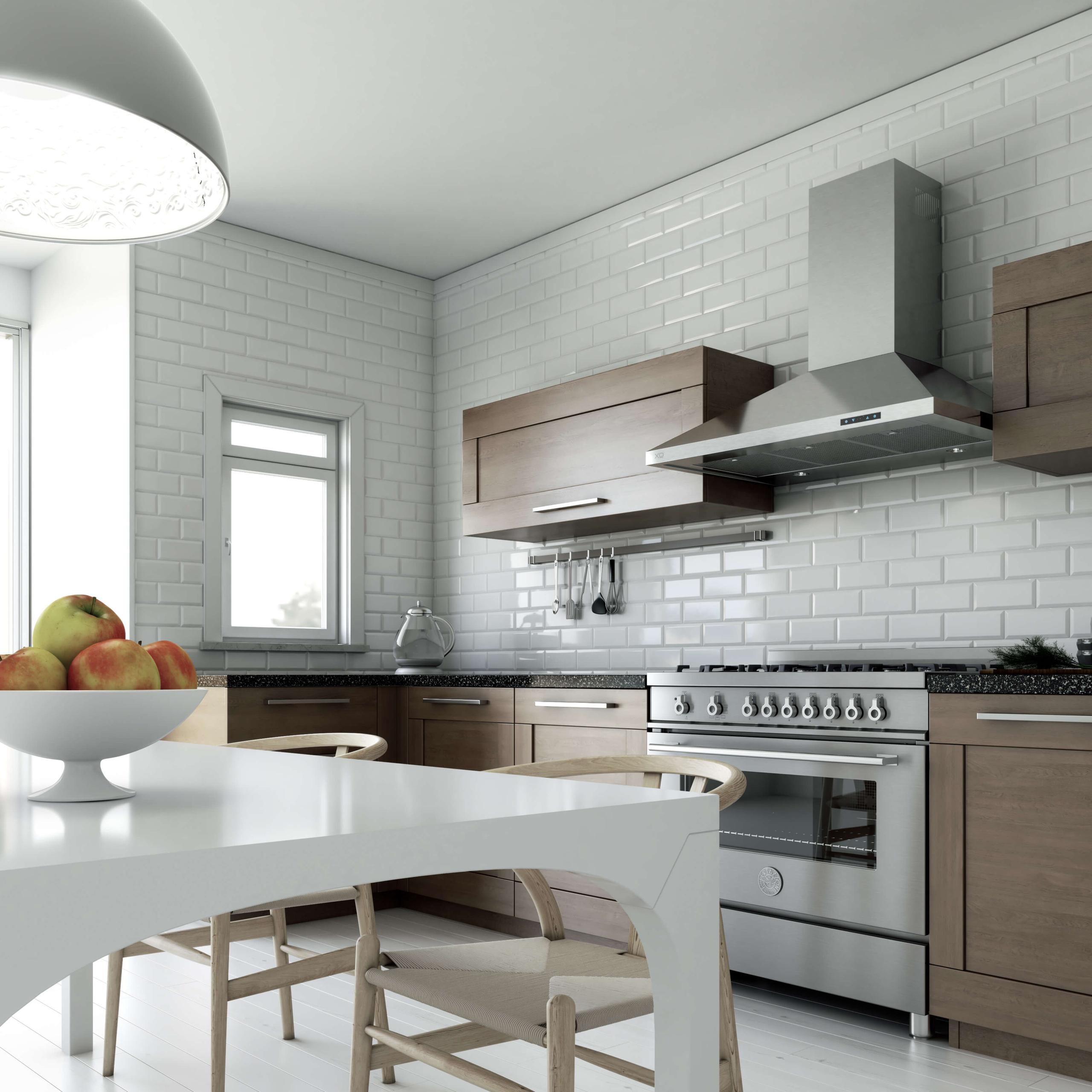 XO APPLIANCE XOV42SC 42" 600/395 CFM Italian Made Wall Chimney Range Hood in Stainless Steel - XOV42SC