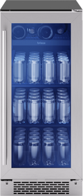 ZEPHYR Brisas Bev Cooler, 15in UC, SS+Gls, Rvs, 1Z in Stainless Steel - BBV15C01AG