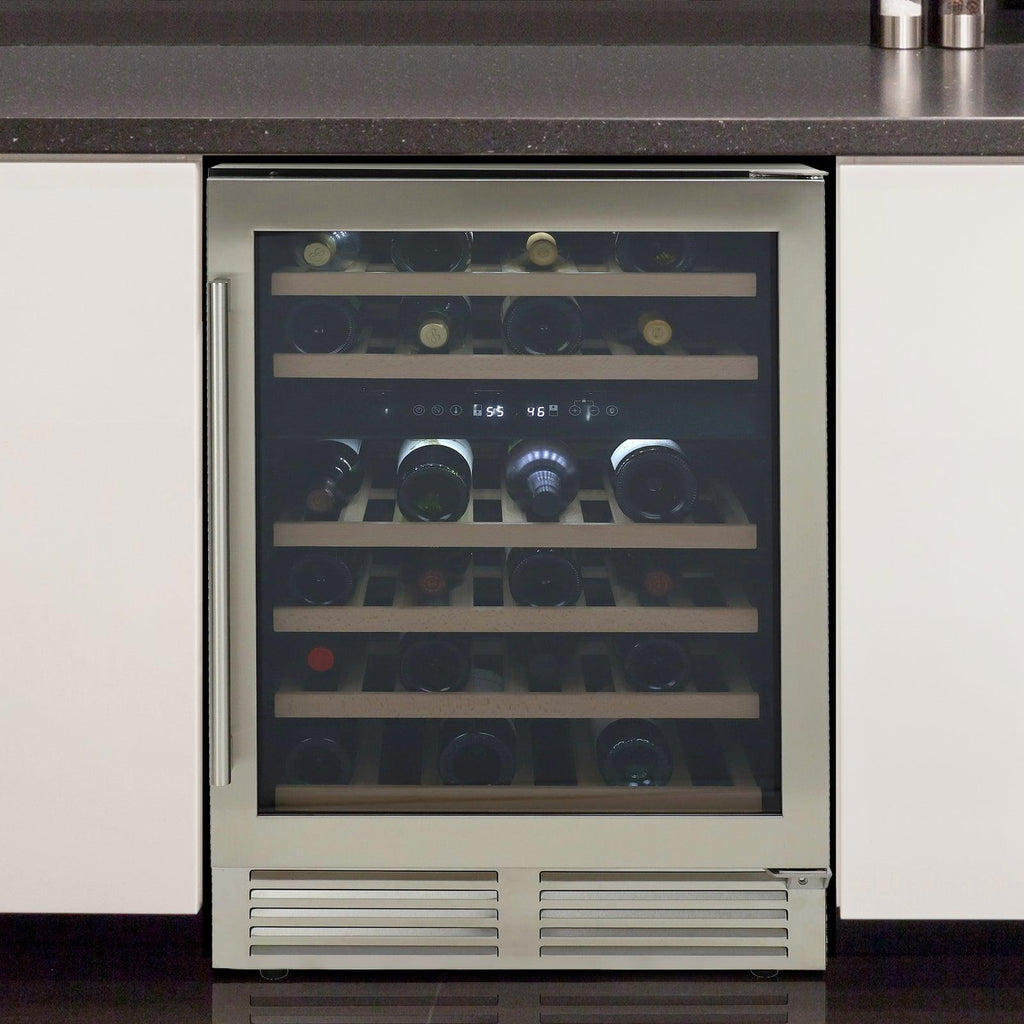 AVANTI Avanti DESIGNER Series Dual-Zone Wine Cooler, 46 Bottle Capacity - in Stainless Steel / 46 Bottles in Stainless Steel - WCD46DZ3S
