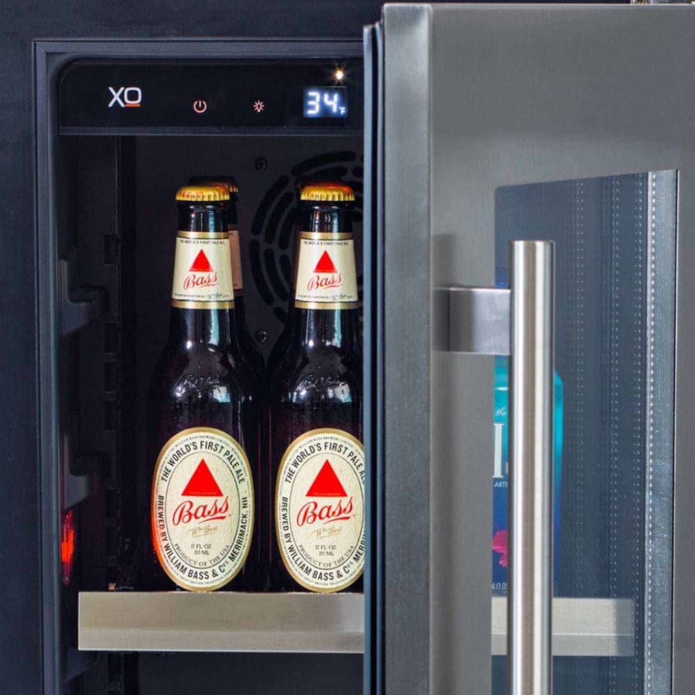 XO APPLIANCE XOU24BWDDGBS 24" Beverage/Wine Double Door Black Stainless Black in Stainless Steel - XOU24BWDDGBS