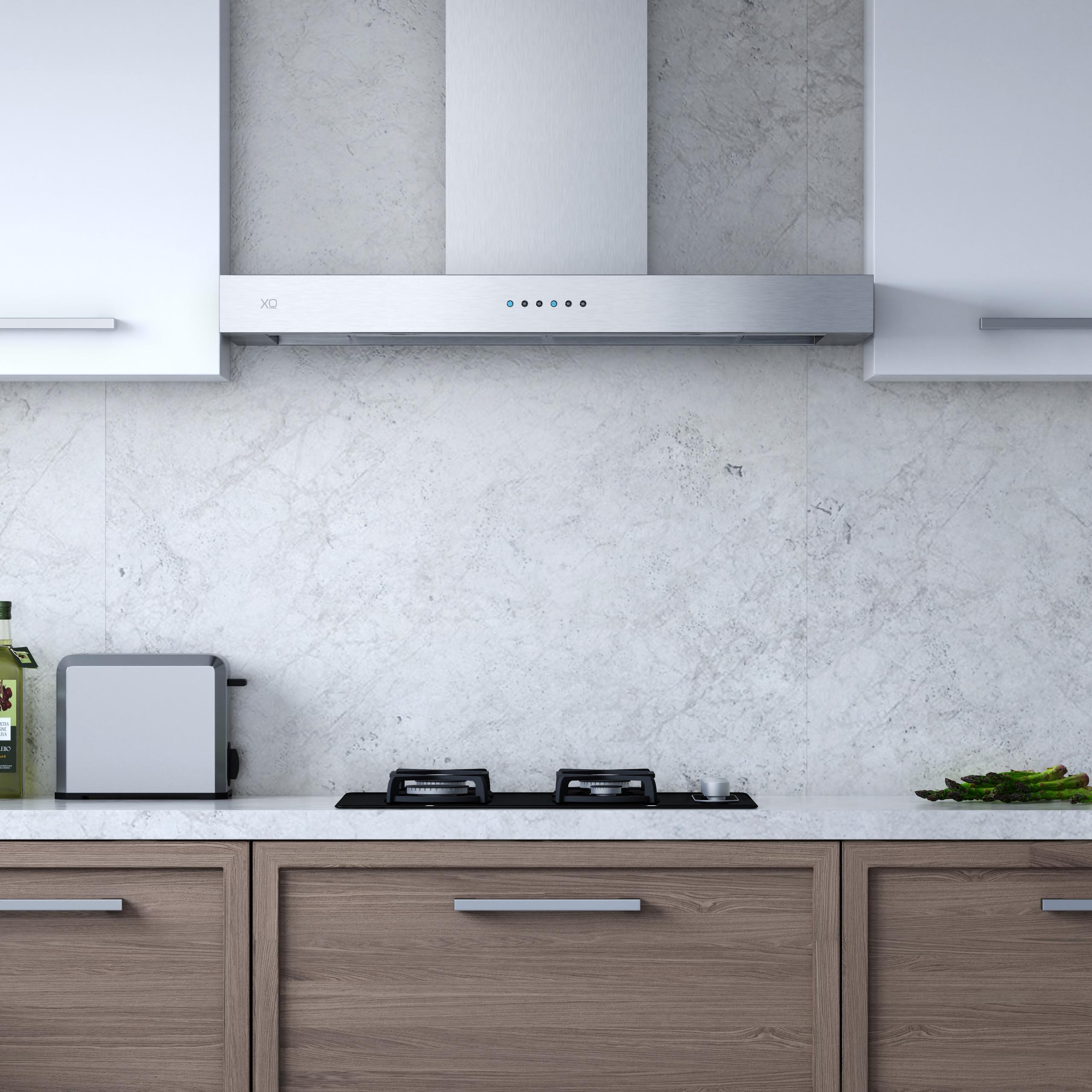 XO APPLIANCE XOR30SC 30" CCC 600/395 CFM Sleek Contemporary Italian Made Wall Mount Hood in Stainless Steel - XOR30SC