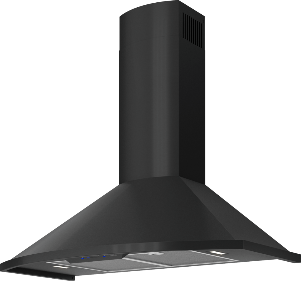 ZEPHYR Savona Wall, 30in, Black, LED, 600 CFM w/ACT Black - ZSAE30FB
