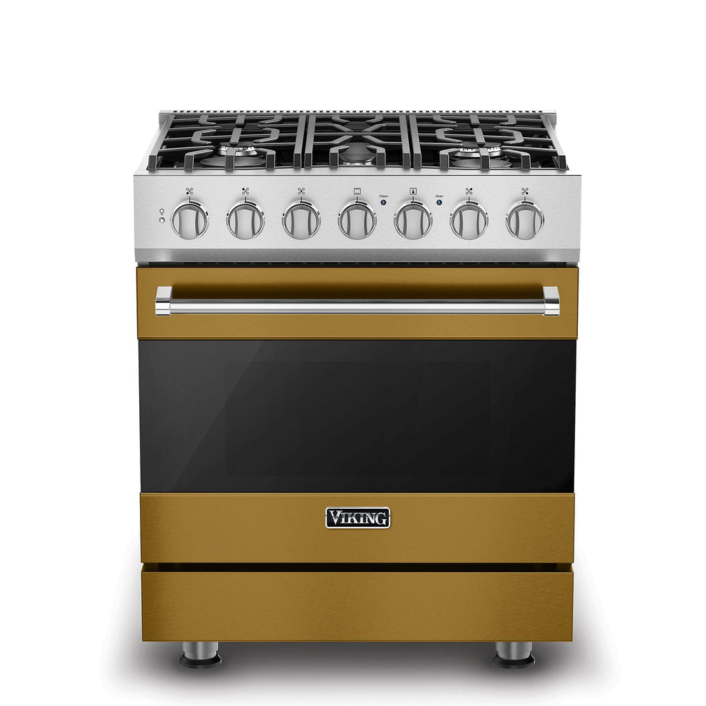 VIKING 30" Self-Cleaning Dual Fuel Range Viking 3 Series Gold - RVDR33025BGHLP