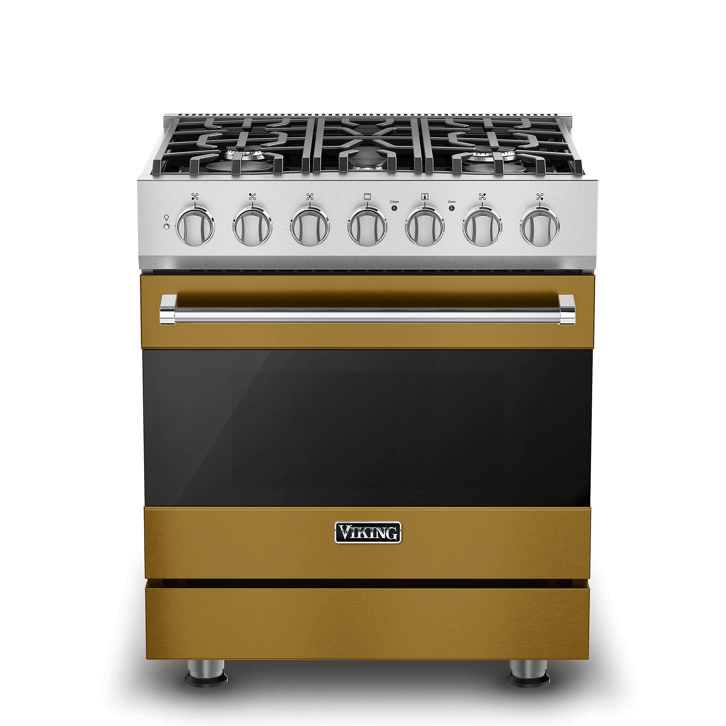 VIKING 30" Self-Cleaning Dual Fuel Range Viking 3 Series Gold - RVDR33025BGHLP