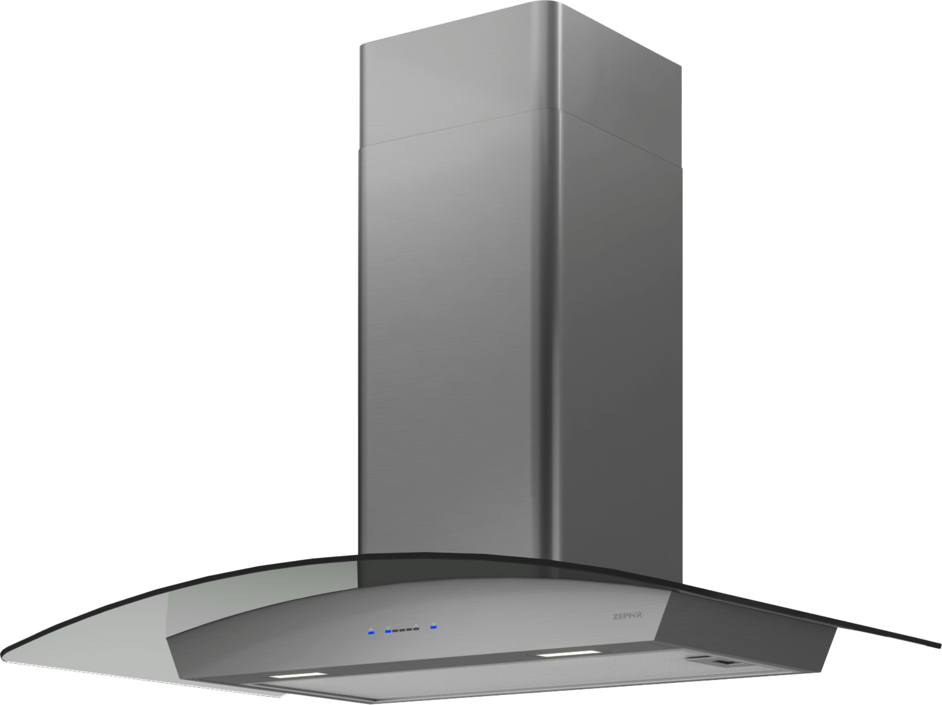 ZEPHYR Ravenna Wall, 90cm, Black SS+Gray Glass, LED Black in Stainless Steel - ZRVM90CBSGG