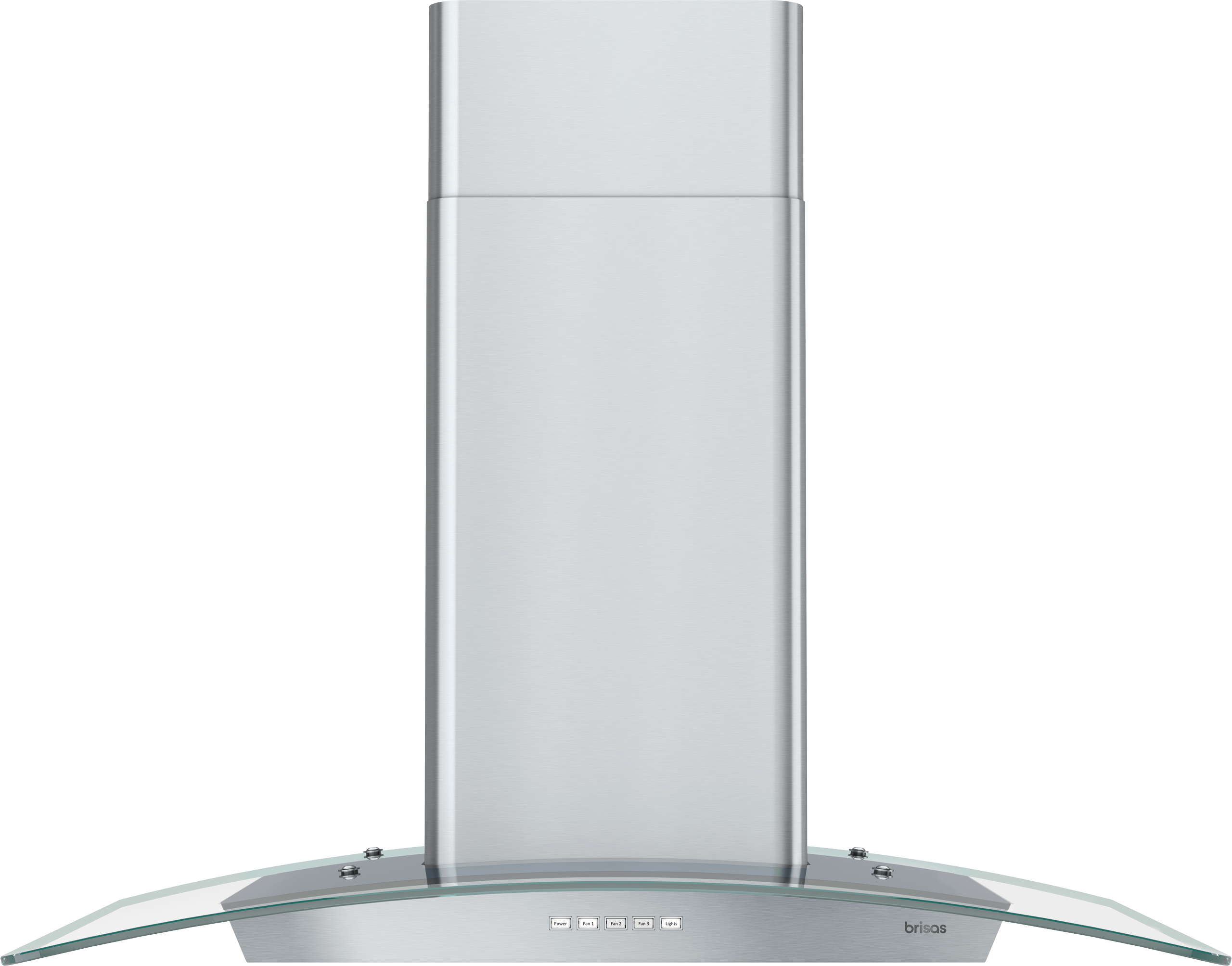 ZEPHYR Brisas Curved Glass Island, 30" G, ACT, LED in Stainless Steel - BMLE30CG