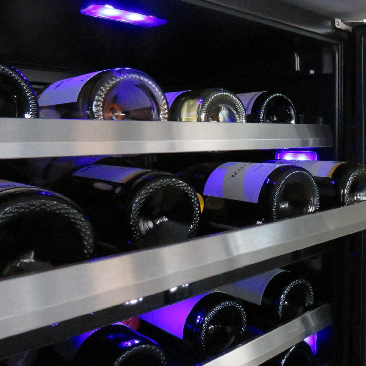 XO APPLIANCE XOU24WDZGSL 24" Wine Cooler, Dual Zone in Stainless Steel Glass, Left Hinge in Stainless Steel - XOU24WDZGSL