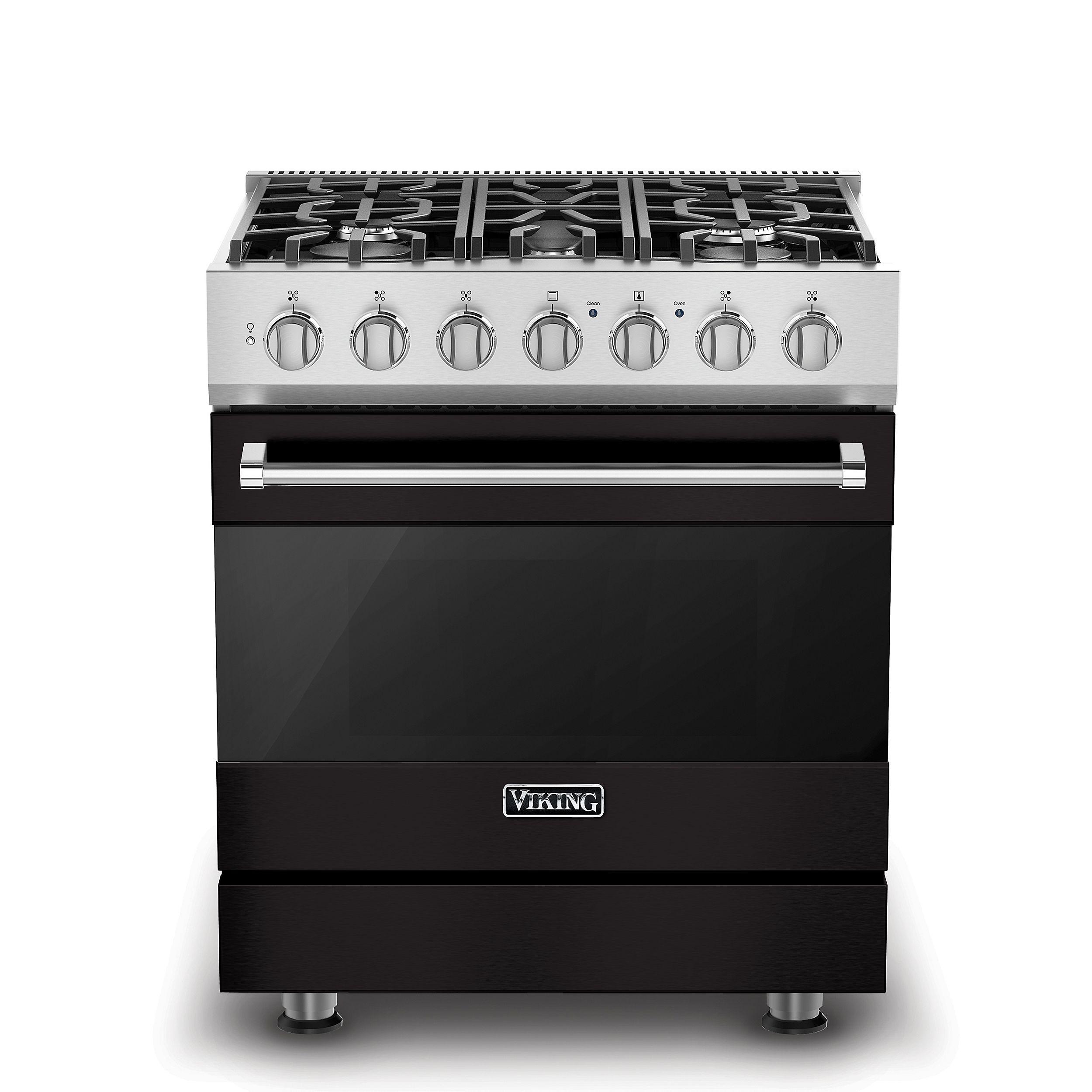 VIKING 30" Self-Cleaning Dual Fuel Range Viking 3 Series Black - RVDR33025BONLP