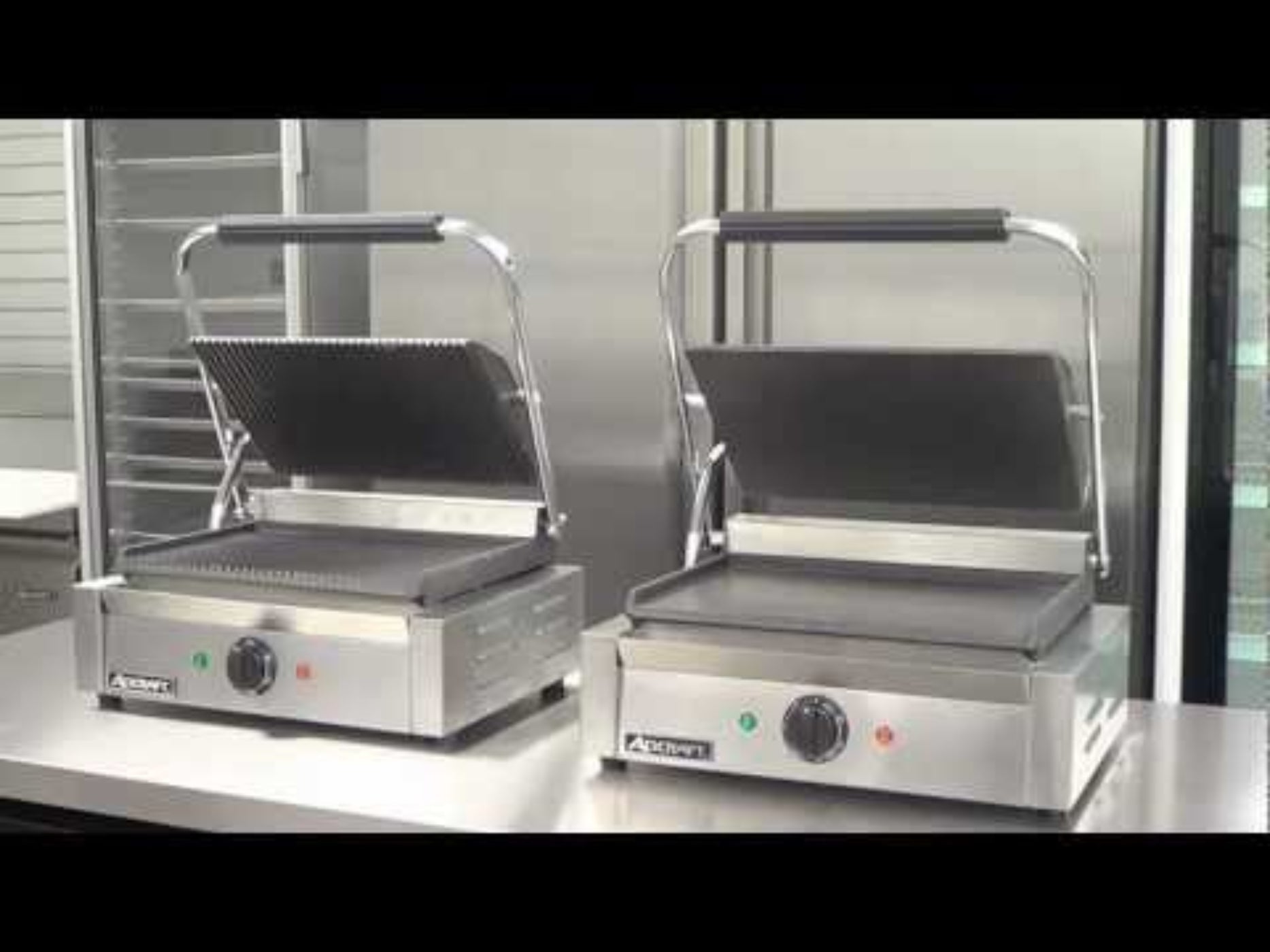 Adcraft Countertop Single Sandwich Grill Grooved Plates - SG-811E 13"