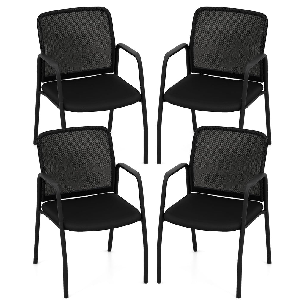 Tangkula Conference Chairs, Office Guest Chairs with Ergonomic Mesh Backrest - 3*CB10600DK-2