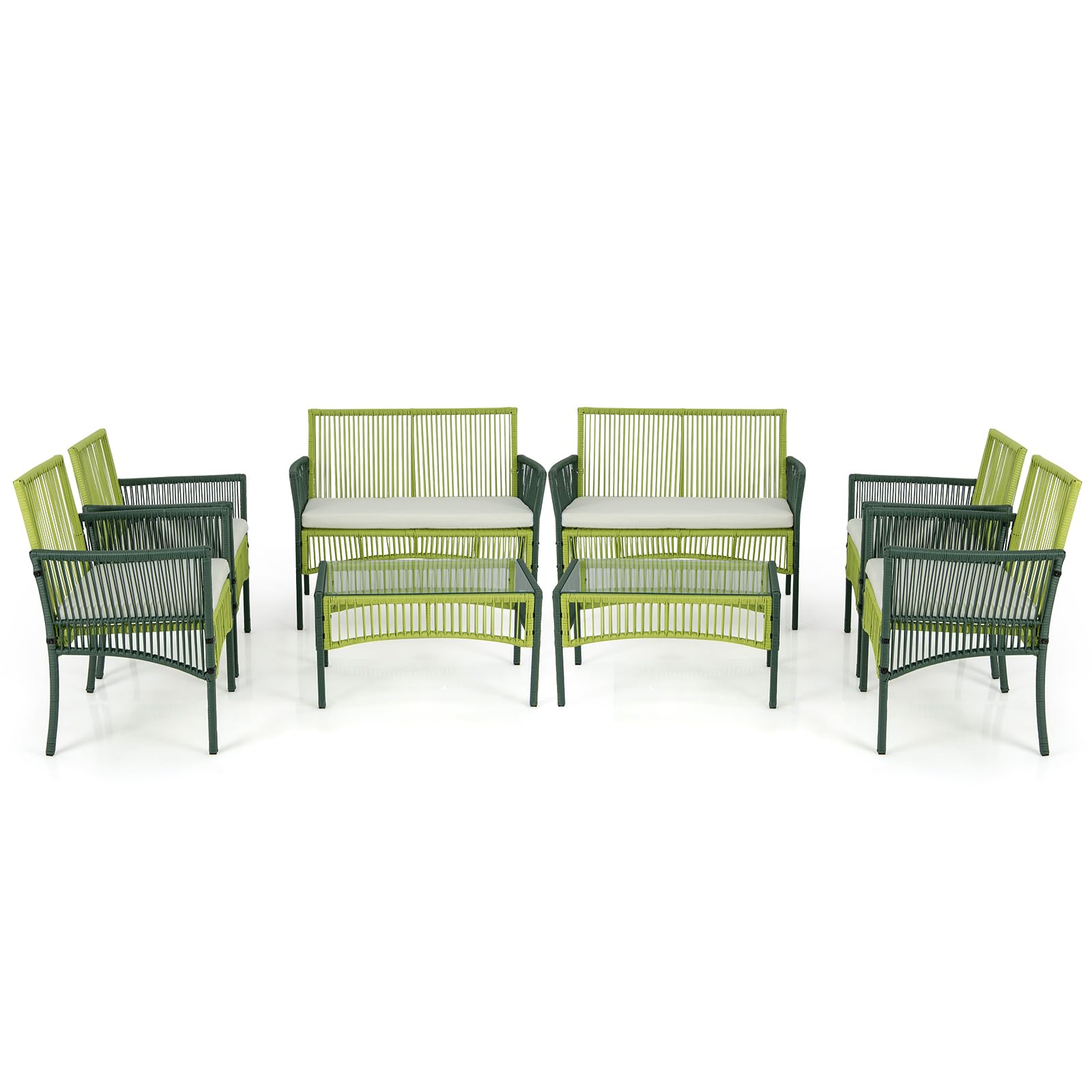 Tangkula 4 Pieces Outdoor Rattan Chair Set for Backyard, Poolside, Balcony - NP11282