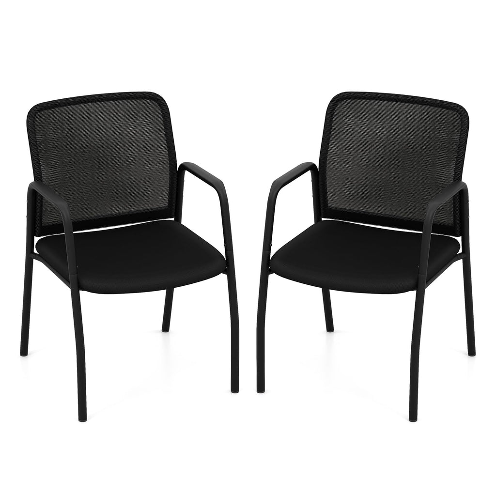 Tangkula Conference Chairs, Office Guest Chairs with Ergonomic Mesh Backrest - 3*CB10600DK-2