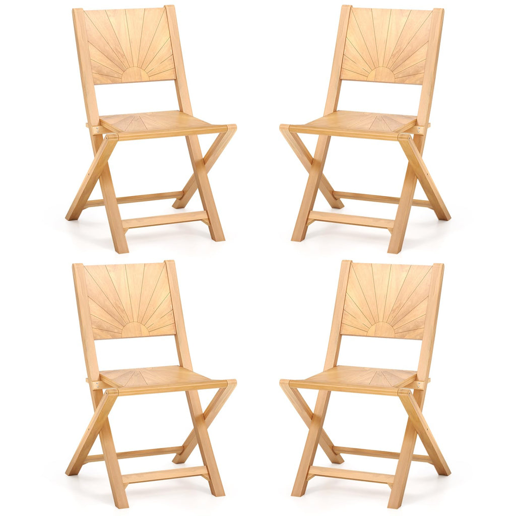 Tangkula 2/4 Pieces Folding Patio Chairs(Sun Back) - 2*JV12297