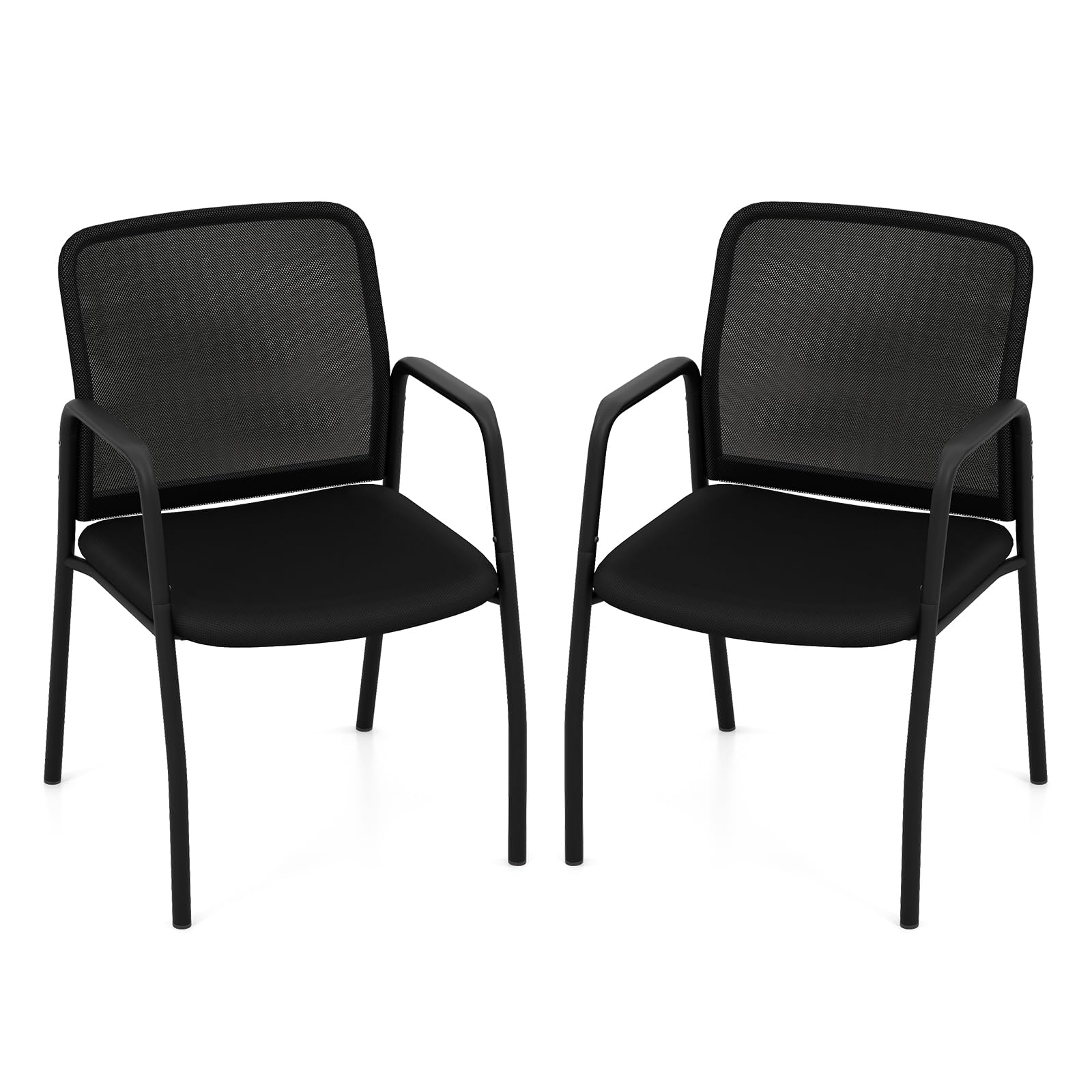 Tangkula Conference Chairs, Office Guest Chairs with Ergonomic Mesh Backrest - 3*CB10600DK-2