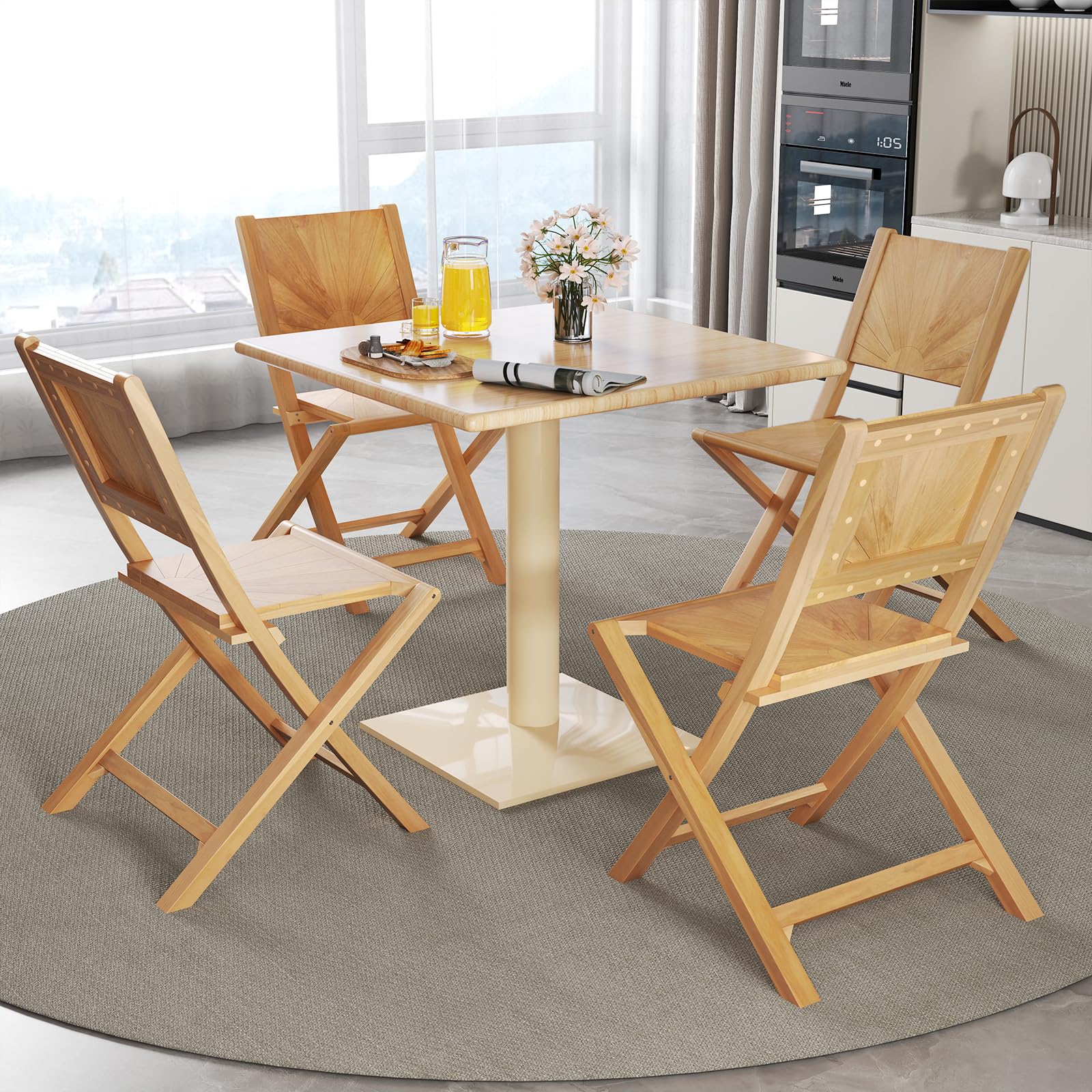 Tangkula 2/4 Pieces Folding Patio Chairs(Sun Back) - 2*JV12297