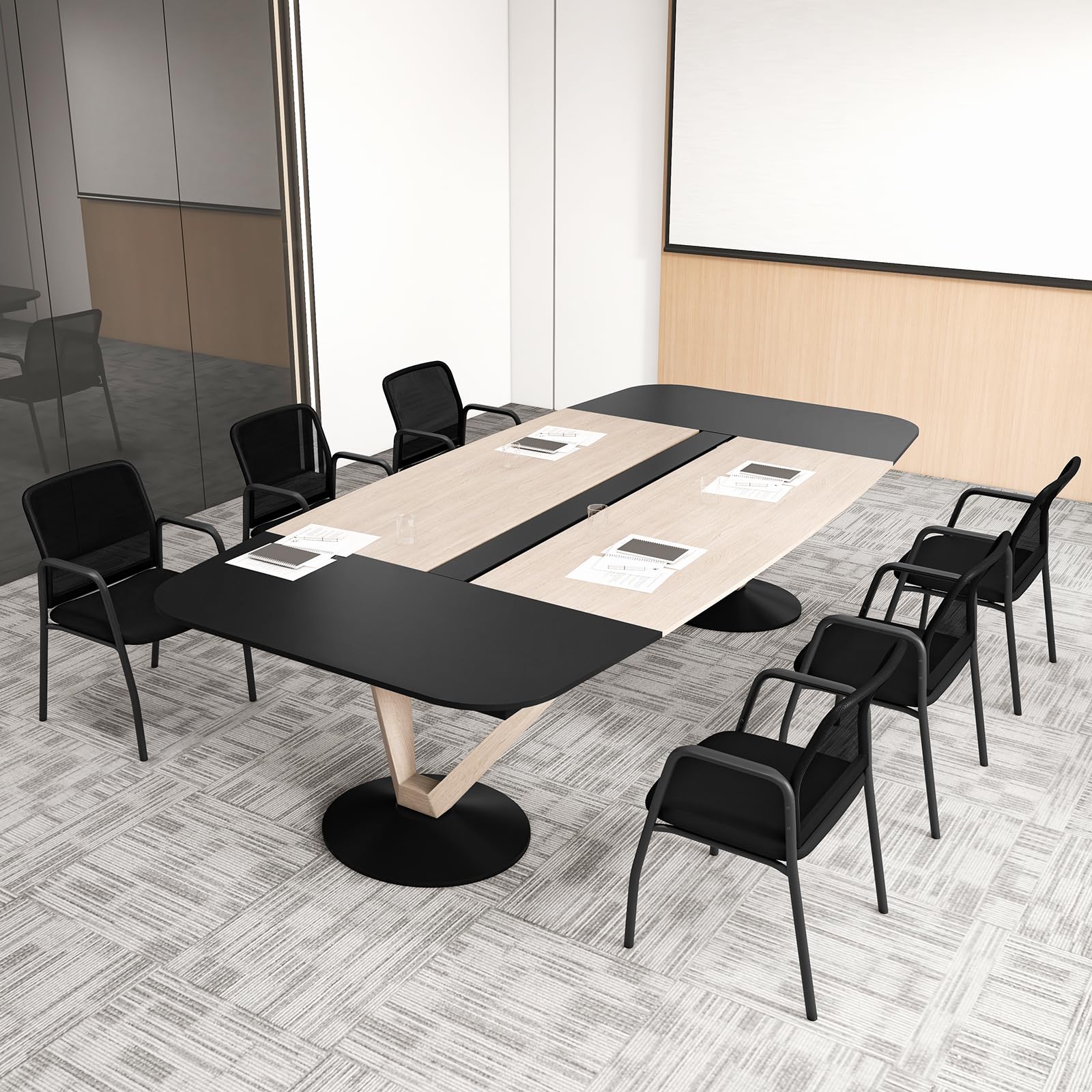 Tangkula Conference Chairs, Office Guest Chairs with Ergonomic Mesh Backrest - 3*CB10600DK-2