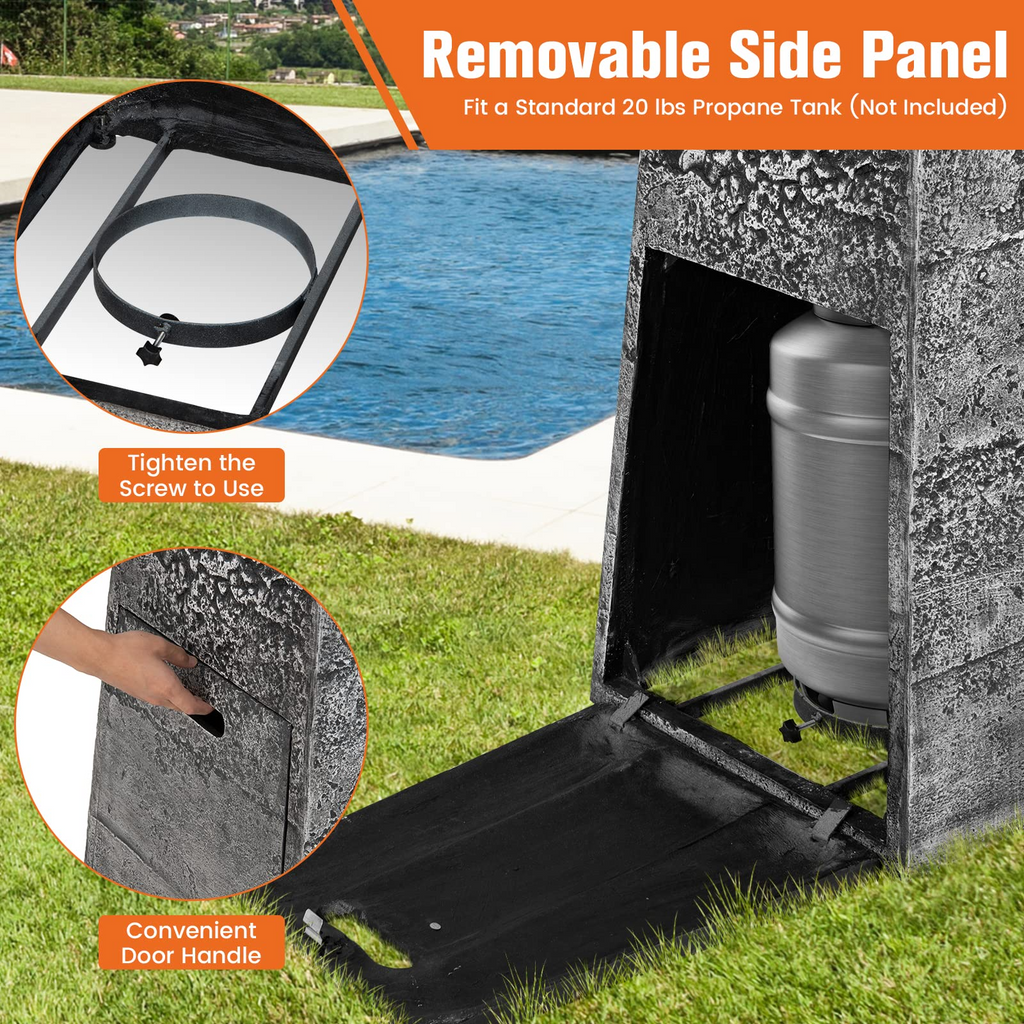 Tangkula 48 Inch Tall Patio Propane Fire Pit Tower - NP10641HS