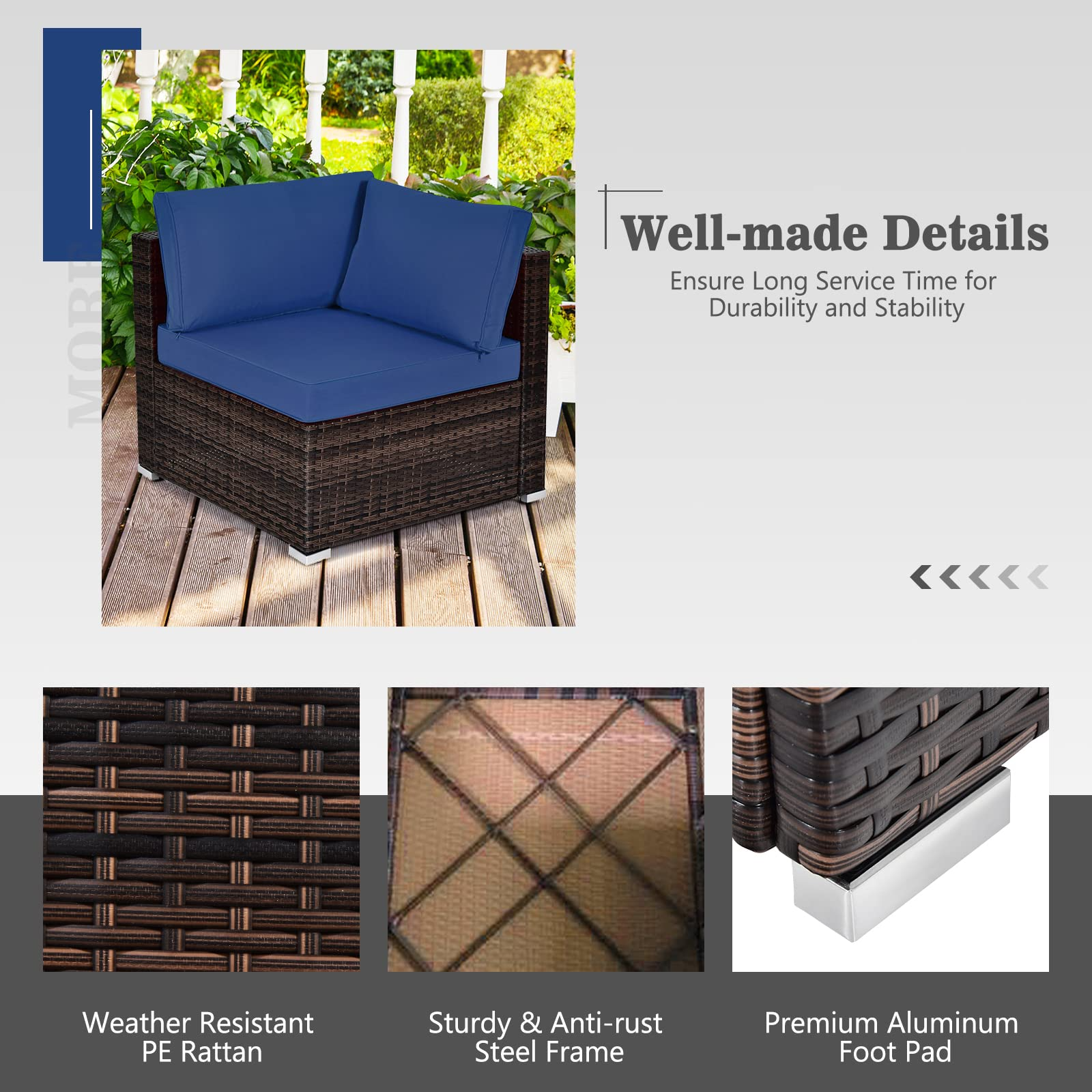 Tangkula 7 Pieces Patio Furniture Set with Fire Pit Table - NP10618CF+HW67937NYA+