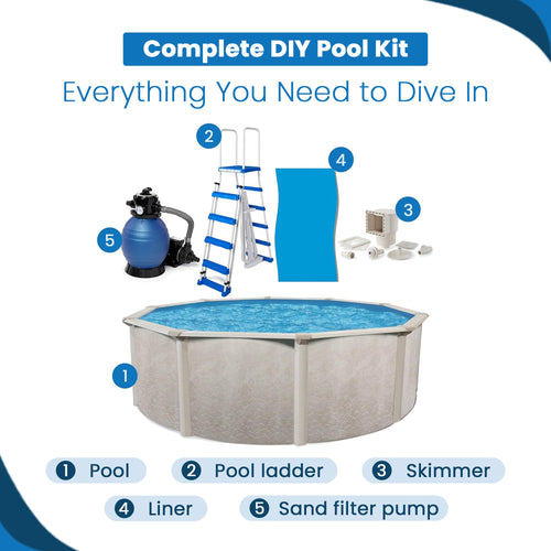 Aquarian Phoenix 18ft x 52in Above Ground Pool w/ Filter, Ladder, Liner, Skimmer - 109525