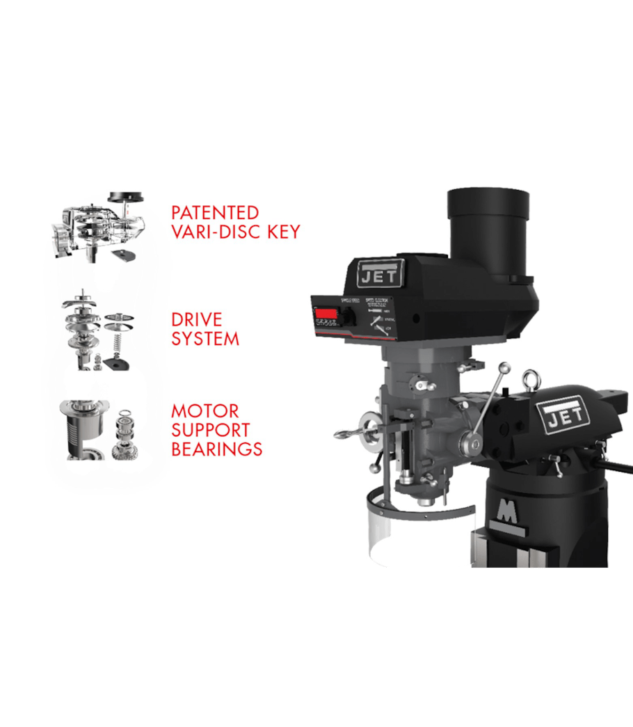 JET Elite ETM-949 Mill with X, Y-Axis JET Powerfeeds - JT9-894105