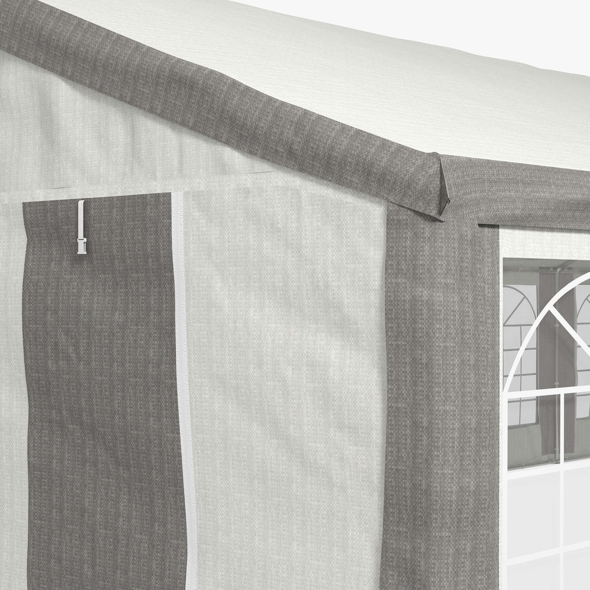 Outsunny 20' x 40' Heavy-Duty Outdoor Party Tent with Sidewalls, Gray - 84C-020V00GY