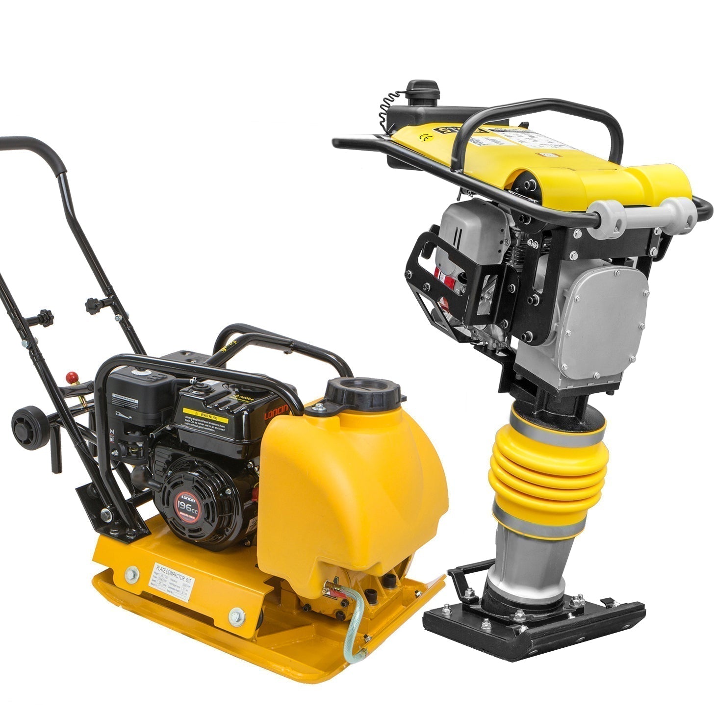 Stark USA 6.5HP Water Tank Gas Vibratory Compactor w/ Gas Tamper Jumping Jack - KIT469