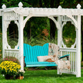 LuxCraft 5' Poly Adirondack Porch Swing With Flip Down Center Console - 5APSABB