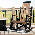 LuxCraft Poly Porch Grandpa's Outdoor Patio Rocker Rocking Arm Chair - PGRBK