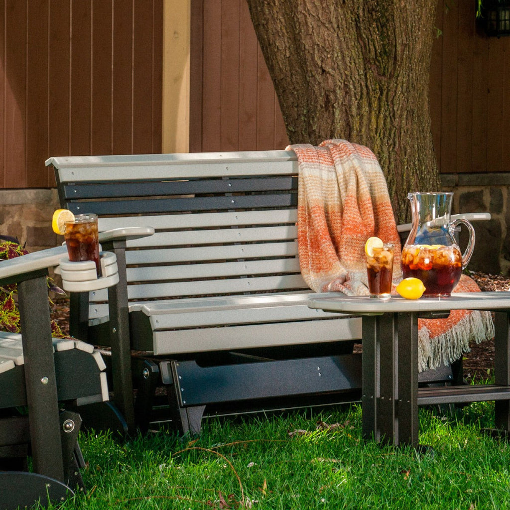LuxCraft 4' Rollback Plain Poly Outdoor Glider Chair - 4PPGBK