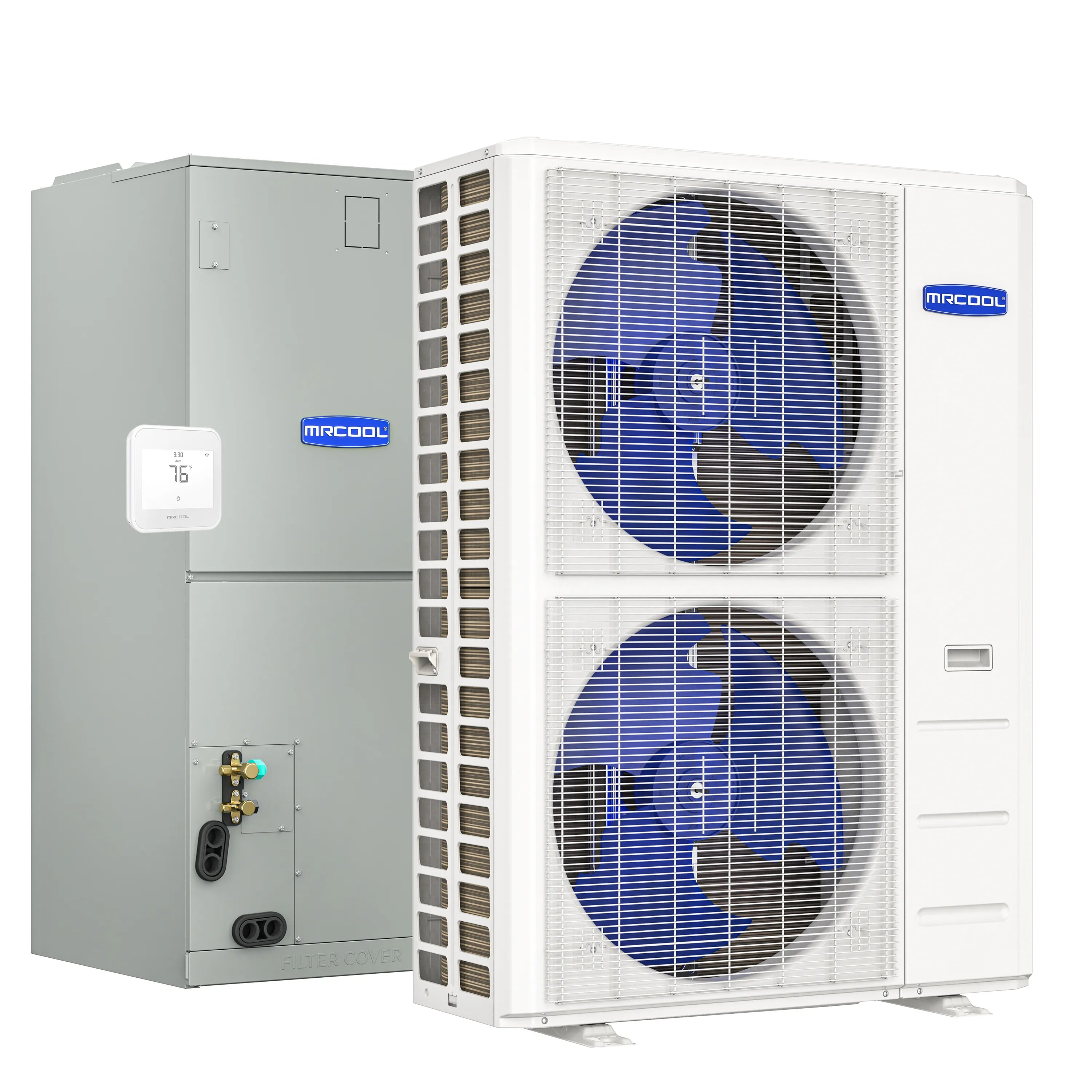 MRCOOL Hyper Heat 2nd Gen 60K BTU, 5 Ton, 16 SEER2 Heat Pump Condenser and Ducted Air Handler  - CENTRAL-60-HP-230B00-O