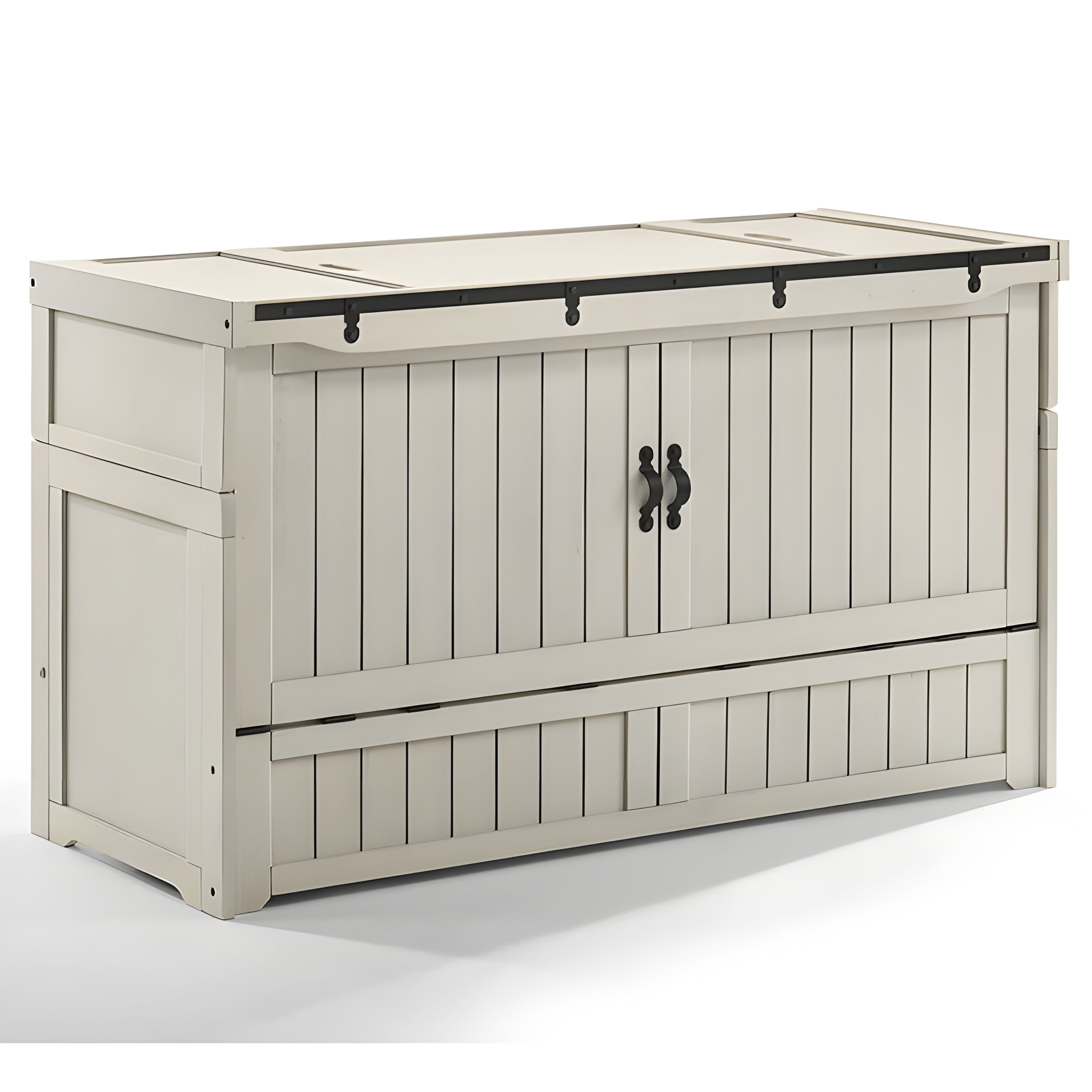 Night and Day Vintage White Murphy Cube Cabinet Bed