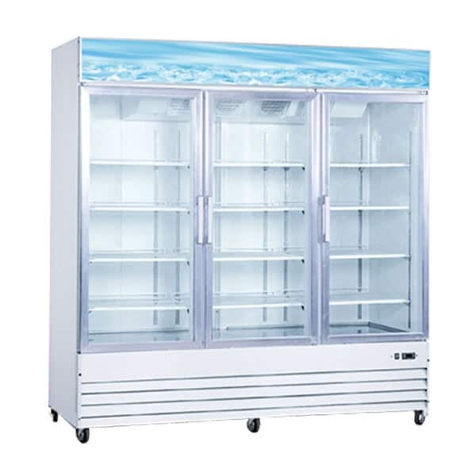 Omcan 78" Swing Glass Door Merchandiser Refrigerator - 53 Cu Ft - Omcan-50052