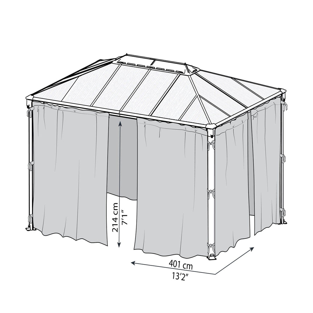 Palram - Canopia | Martinique 4300 Gazebo Netting Set - 4 Piece -m HG1063