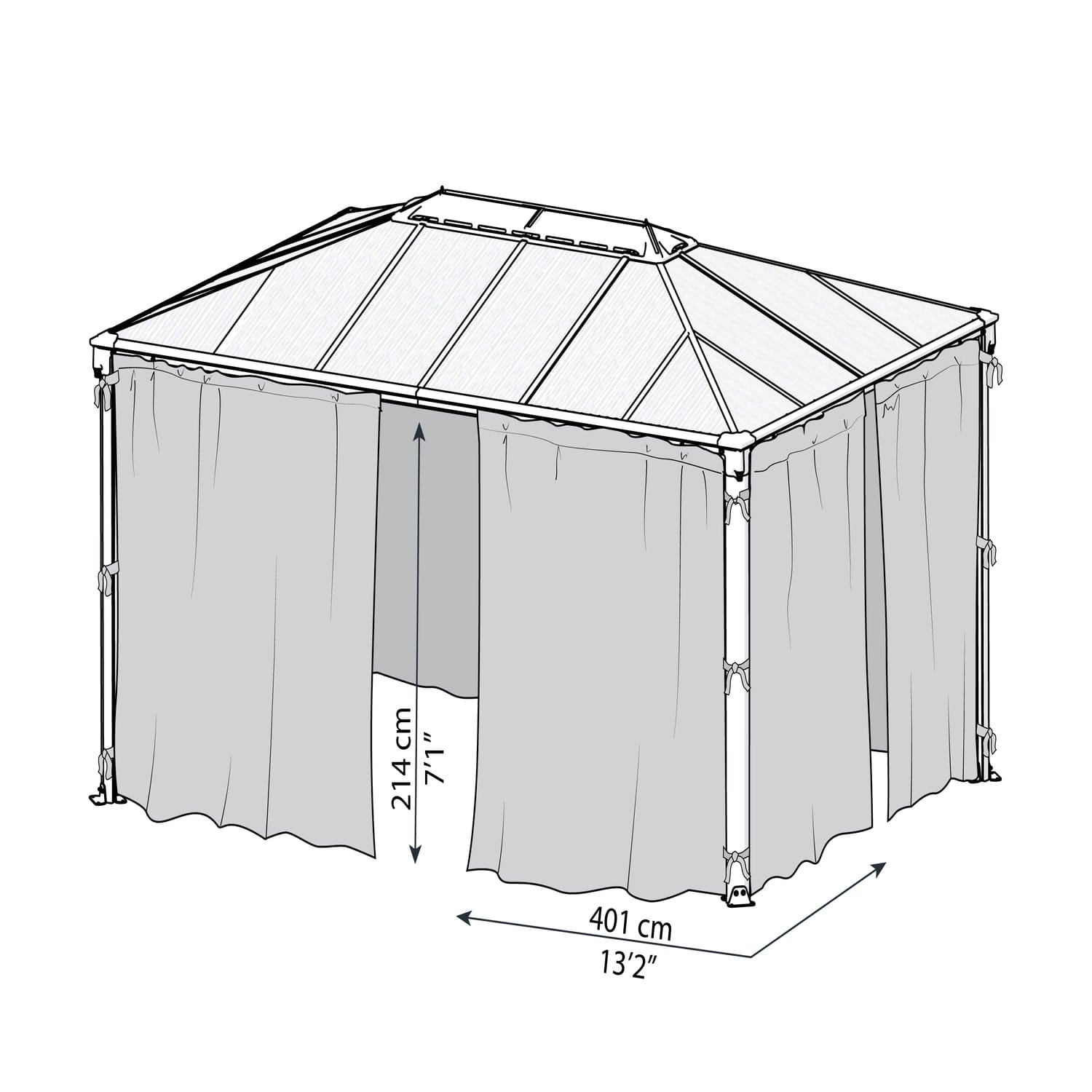 Palram - Canopia | Martinique 4300 Gazebo Netting Set - 4 Piece -m HG1063