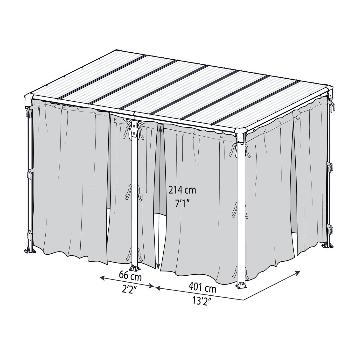 Palram - Canopia | Milano 4300/Martinique 5000 Gazebo Curtain Set - 6 Piece - HG1068