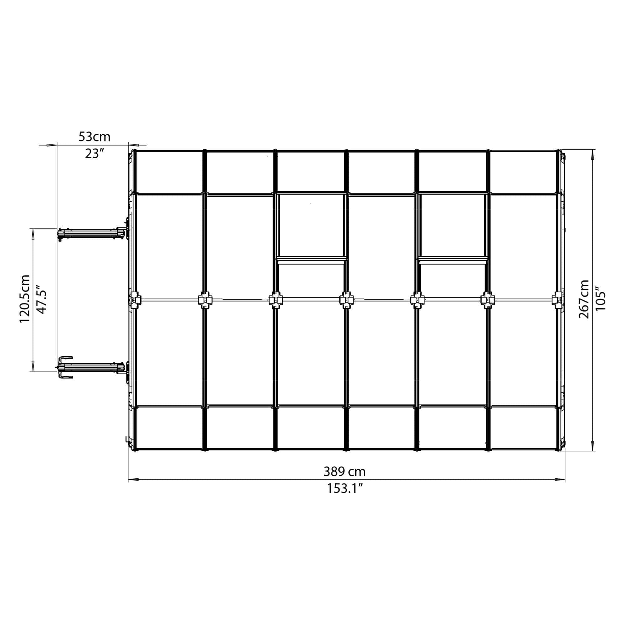 Palram - Canopia | Grand Gardener Greenhouse Kit - 8 Ft Wide - Green - 6mm Twin-wall Polycarbonate Glazing - HG7208