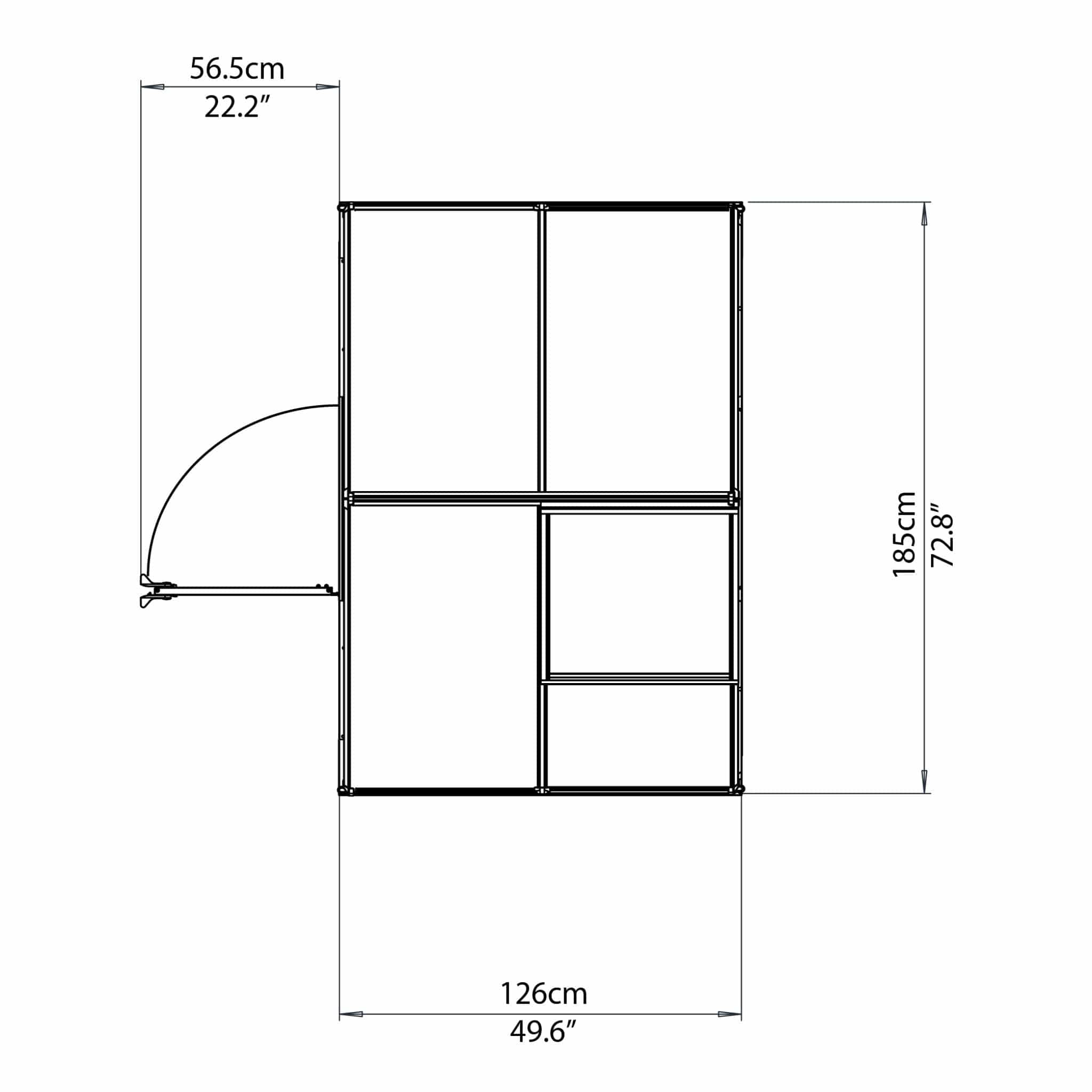 Palram - Canopia | Mythos Greenhouse Kit - 6 Ft Wide - Green With 4mm Twin-wall Polycarbonate Glazing - HG5005G