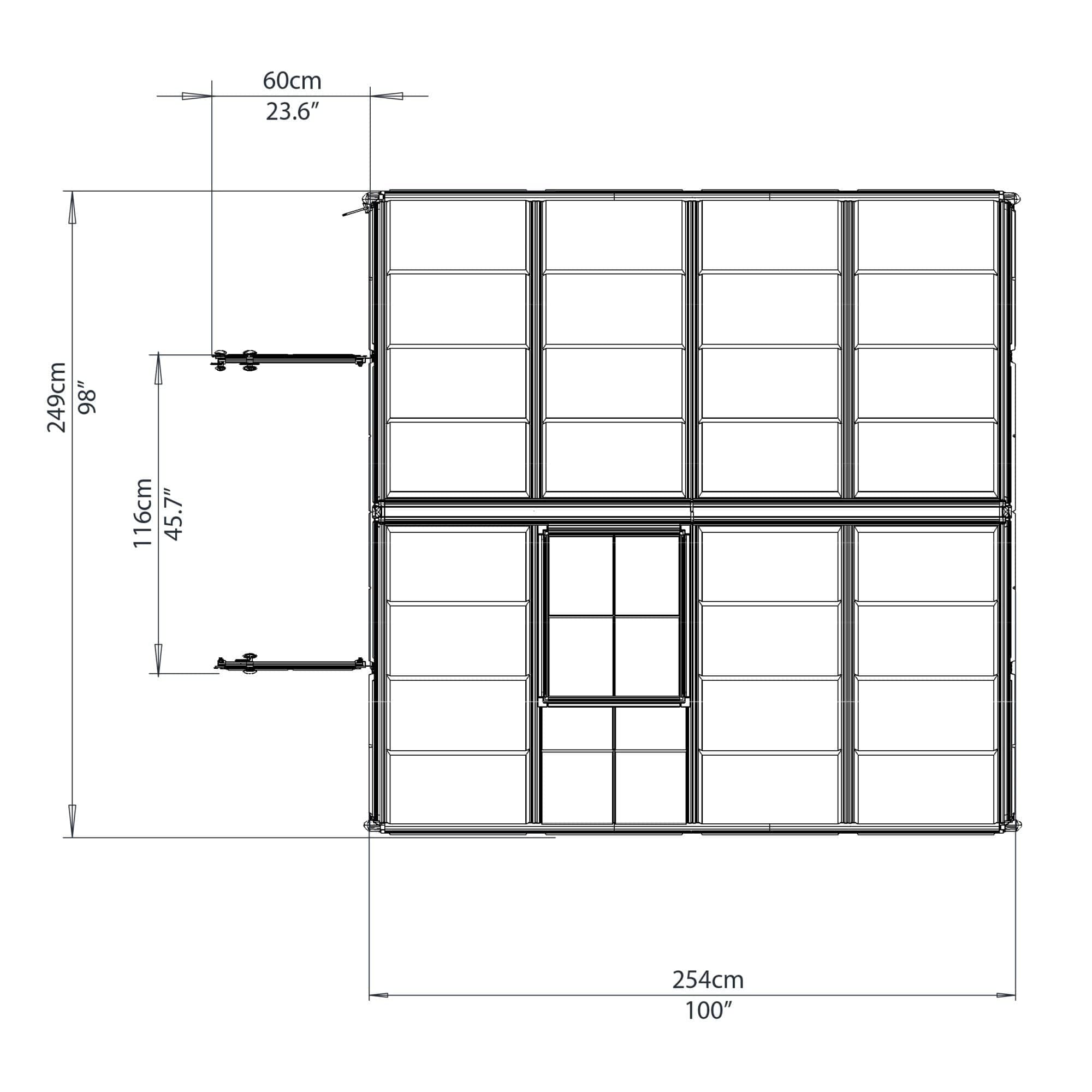 Palram - Canopia | Snap & Grow Greenhouse Kit - 8 Ft Wide - Silver With 0.8mm Polycarbonate Glazing - HG8008