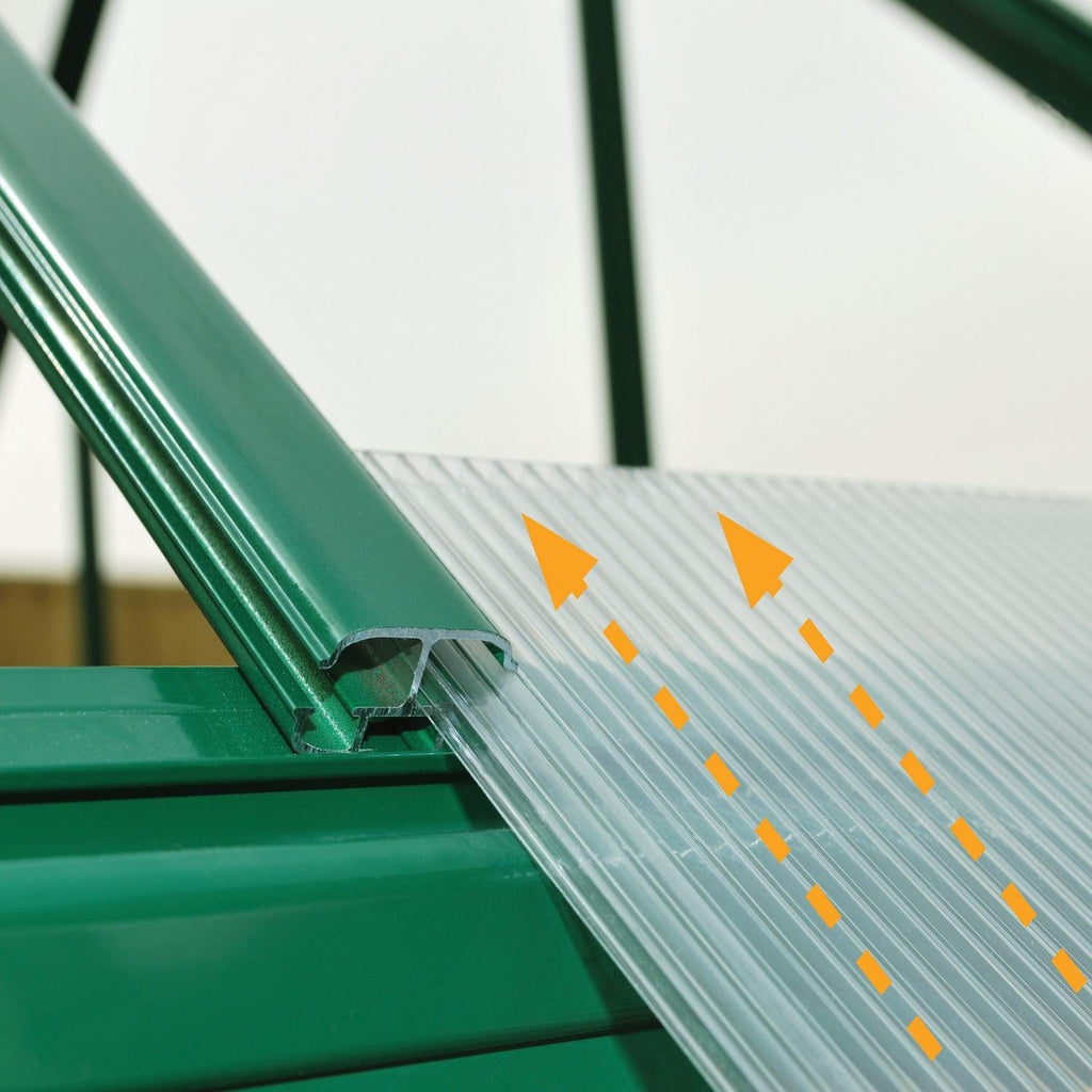 Palram - Canopia | 6x10 Ft Hybrid Greenhouse Kit - Green With 0.8mm Polycarbonate Glazing - HG5510G
