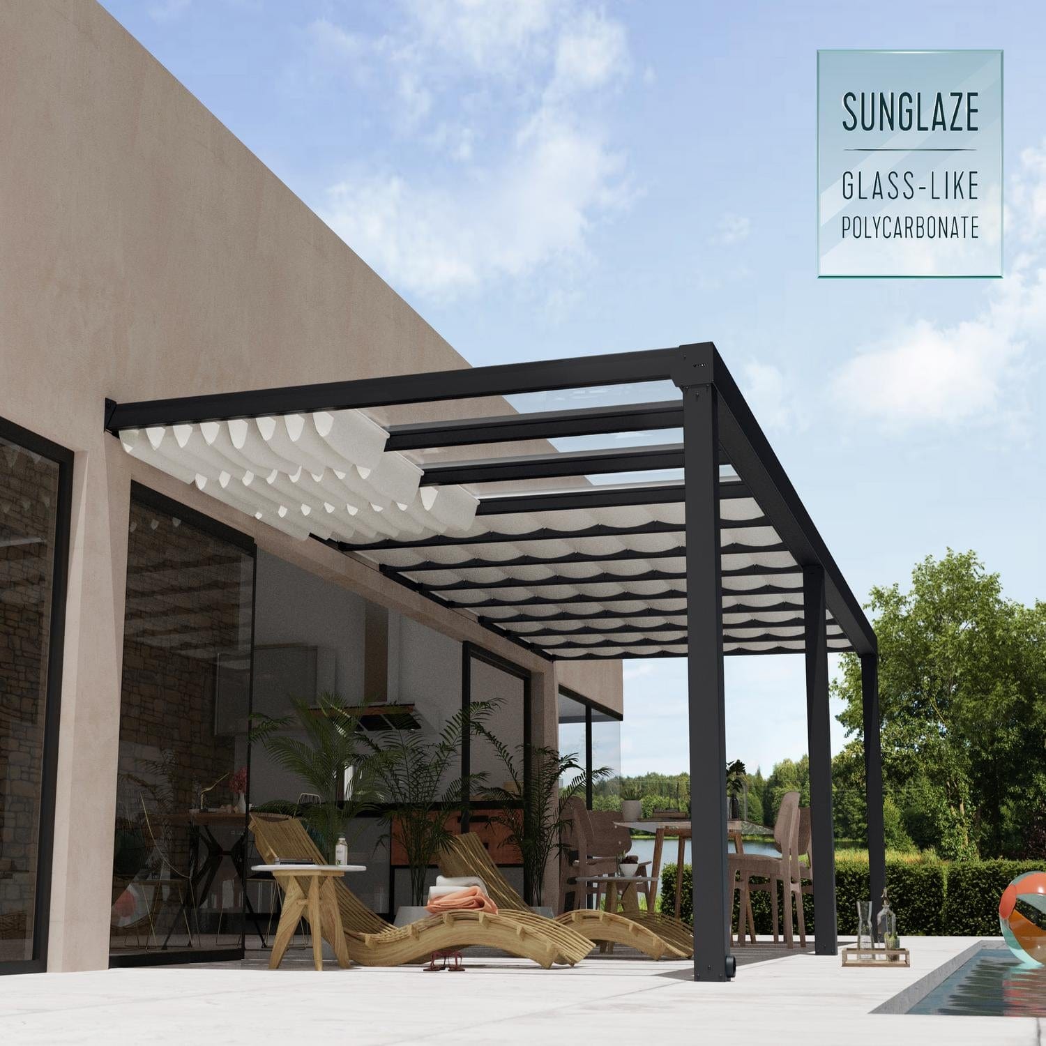 Palram - Canopia | 11x12 ft Stockholm Patio Cover Roof Blinds - HG1091